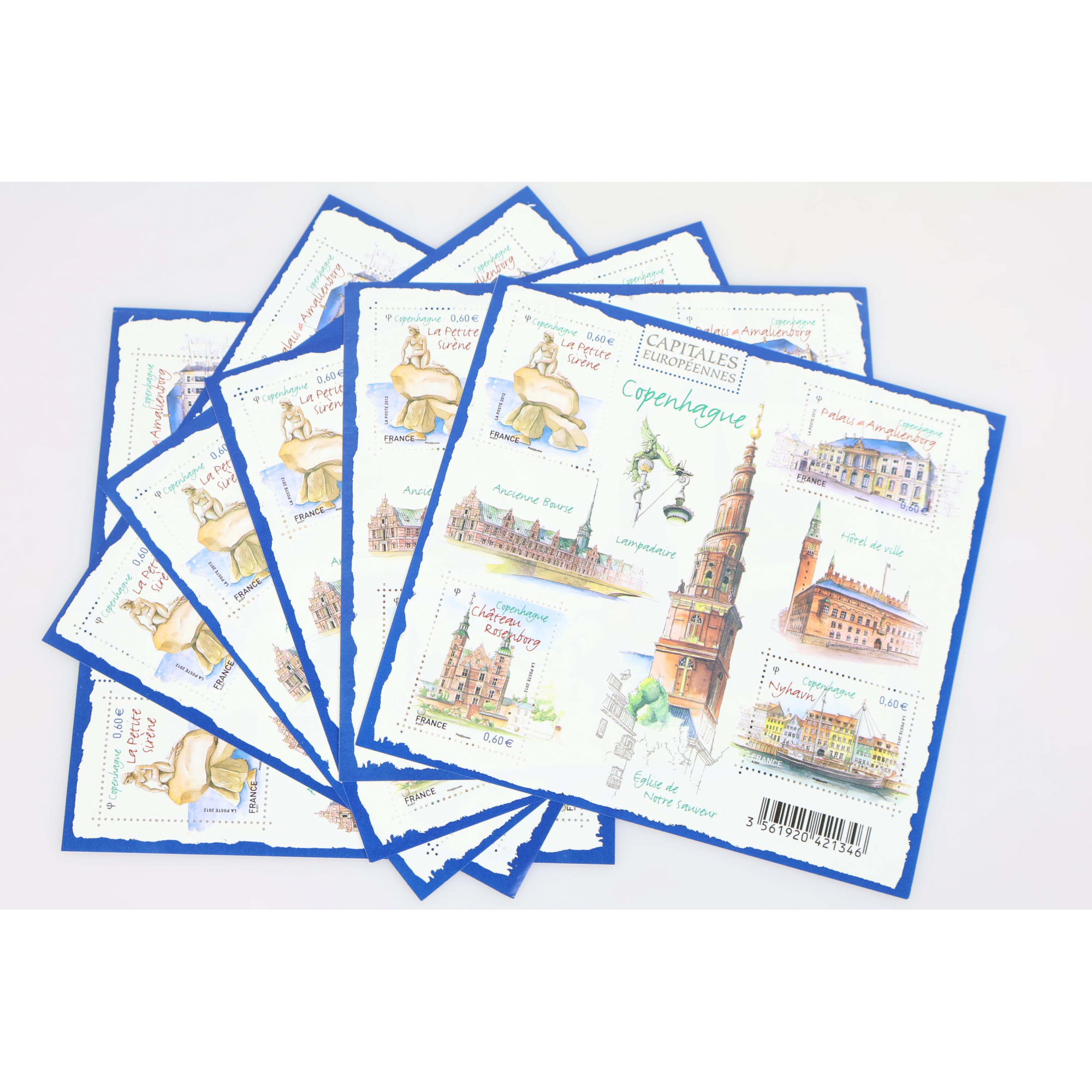 LOT 35 BLOCS N° F4637 CAPITALE - COPENHAGUE TIMBRES NEUFS** 0.60€ FACIALE 84€