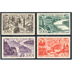 POSTE AÉRIENNE N°24 À 27 VUES GRANDES VILLES TIMBRES DE FRANCE NEUFS ANNÉE 1949
