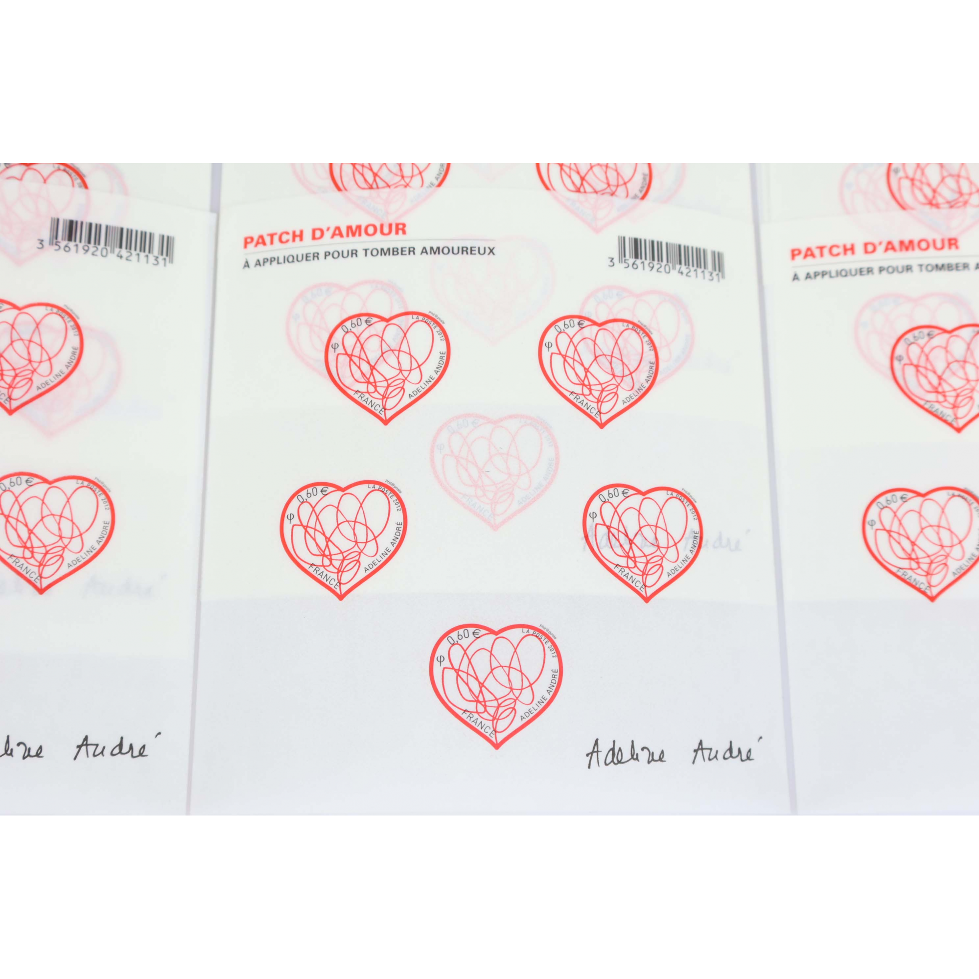 LOT 30 BLOCS N° F648A PATCH D'AMOUR TIMBRES NEUFS AUTOADHÉSIFS 0.60€ FACIALE 90€