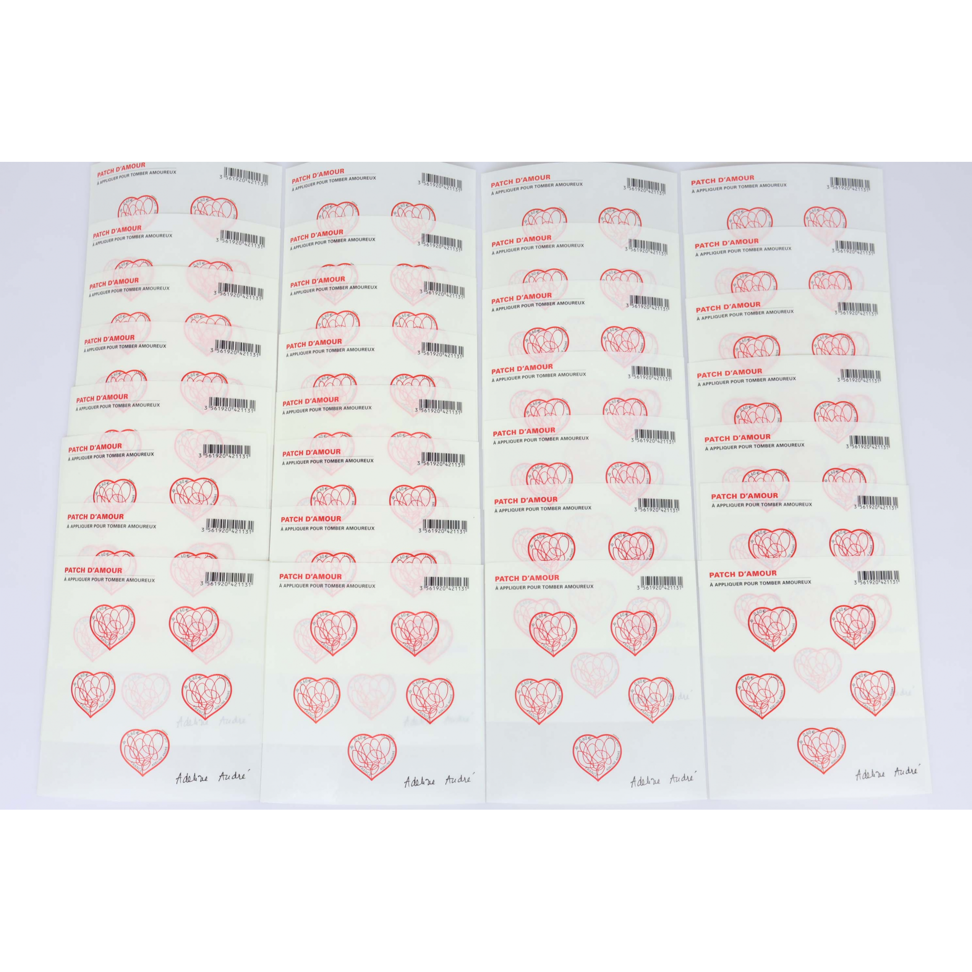 LOT 30 BLOCS N° F648A PATCH D'AMOUR TIMBRES NEUFS AUTOADHÉSIFS 0.60€ FACIALE 90€