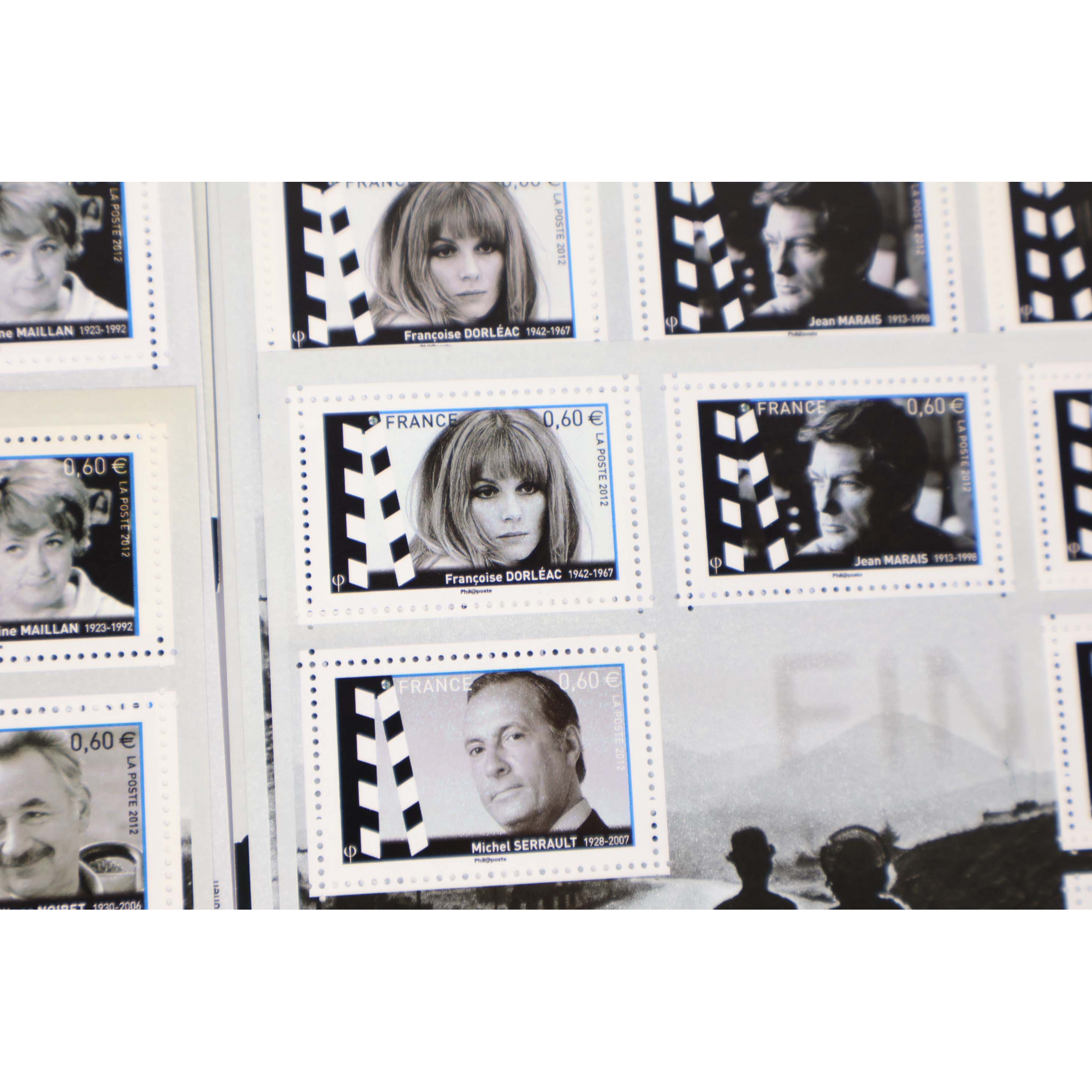 LOT 20 BLOCS N° F4690 ACTEURS DE CINÉMA TIMBRES NEUFS** 0.60€ X 6 FACIALE 72€