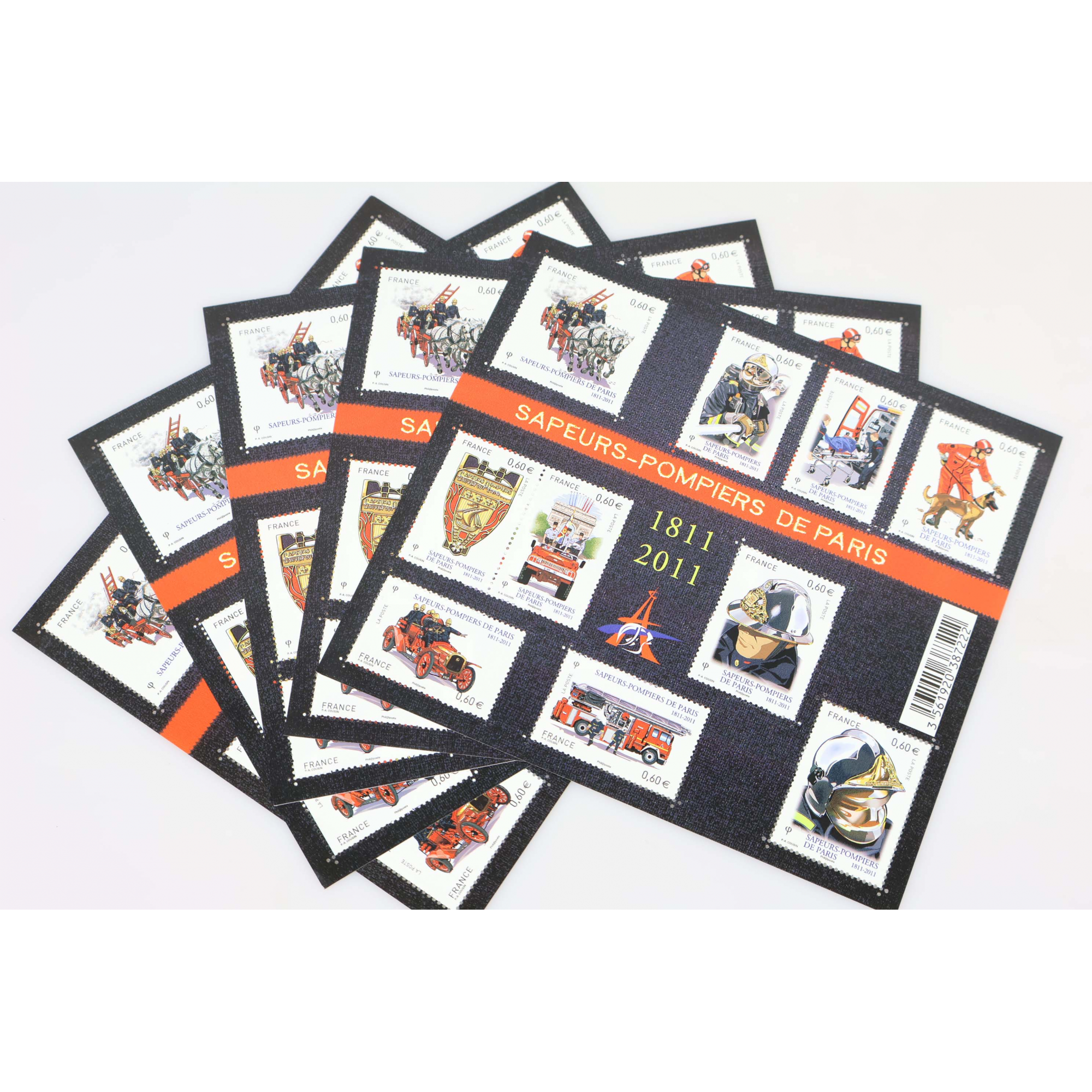 LOT 15 BLOCS N° F4582 SAPEURS-POMPIERS TIMBRES NEUFS** 0.60€ x 10 FACIALE 90€