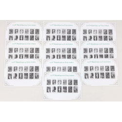LOT 10 BLOCS N° F4781 Ve RÉPUBLIQUE AU FIL DU TIMBRE NEUFS** 0.63€ FACIALE 75,6€