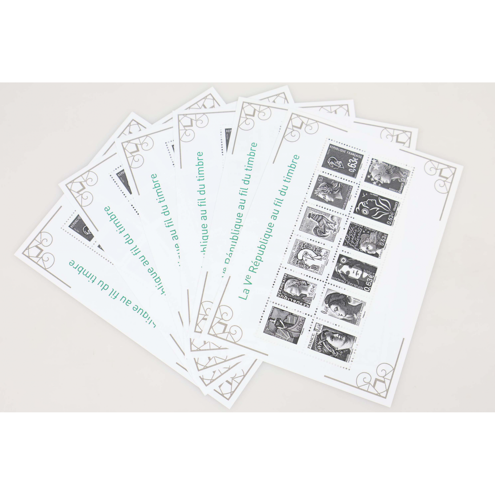 LOT 10 BLOCS N° F4781 Ve RÉPUBLIQUE AU FIL DU TIMBRE NEUFS** 0.63€ FACIALE 75,6€