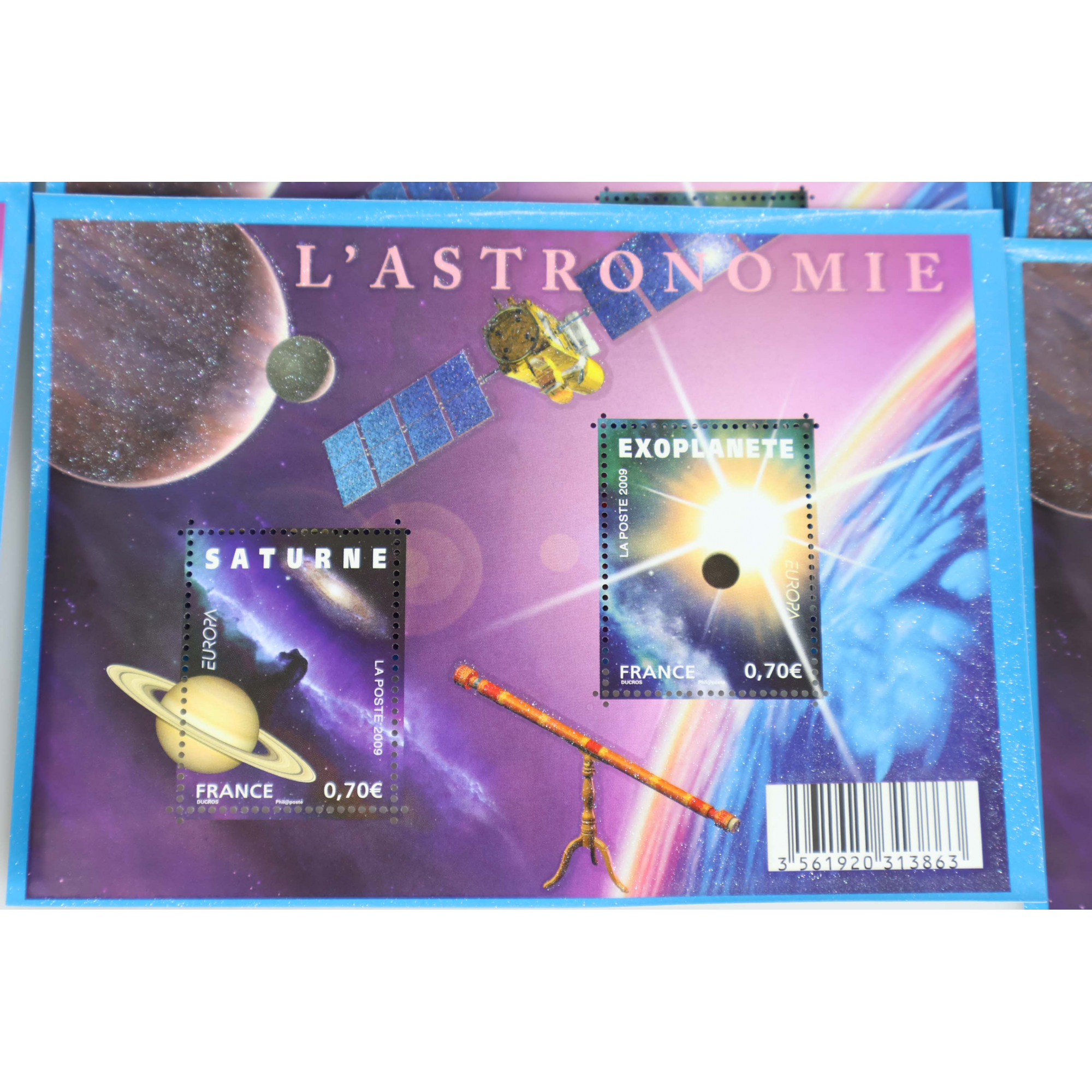 LOT 50 BLOCS N° F4353 L'ASTRONOMIE, TIMBRES NEUFS** 0.70€ x 2 VALEUR FACIALE 70€