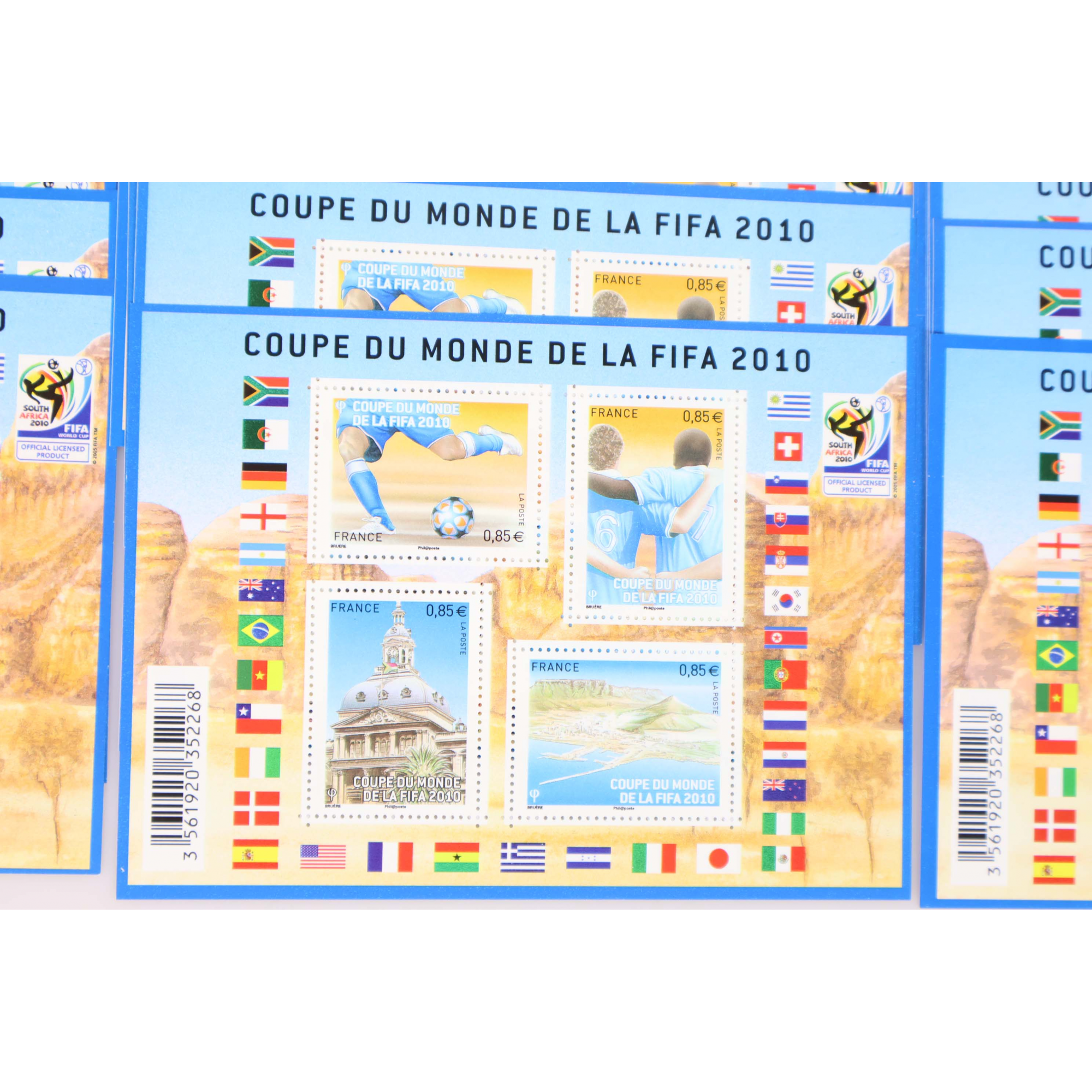 LOT 30 BLOCS N° F4481 COUPE DU MONDE FIFA, TIMBRES NEUFS** 0.85€x 4 FACIALE 102€