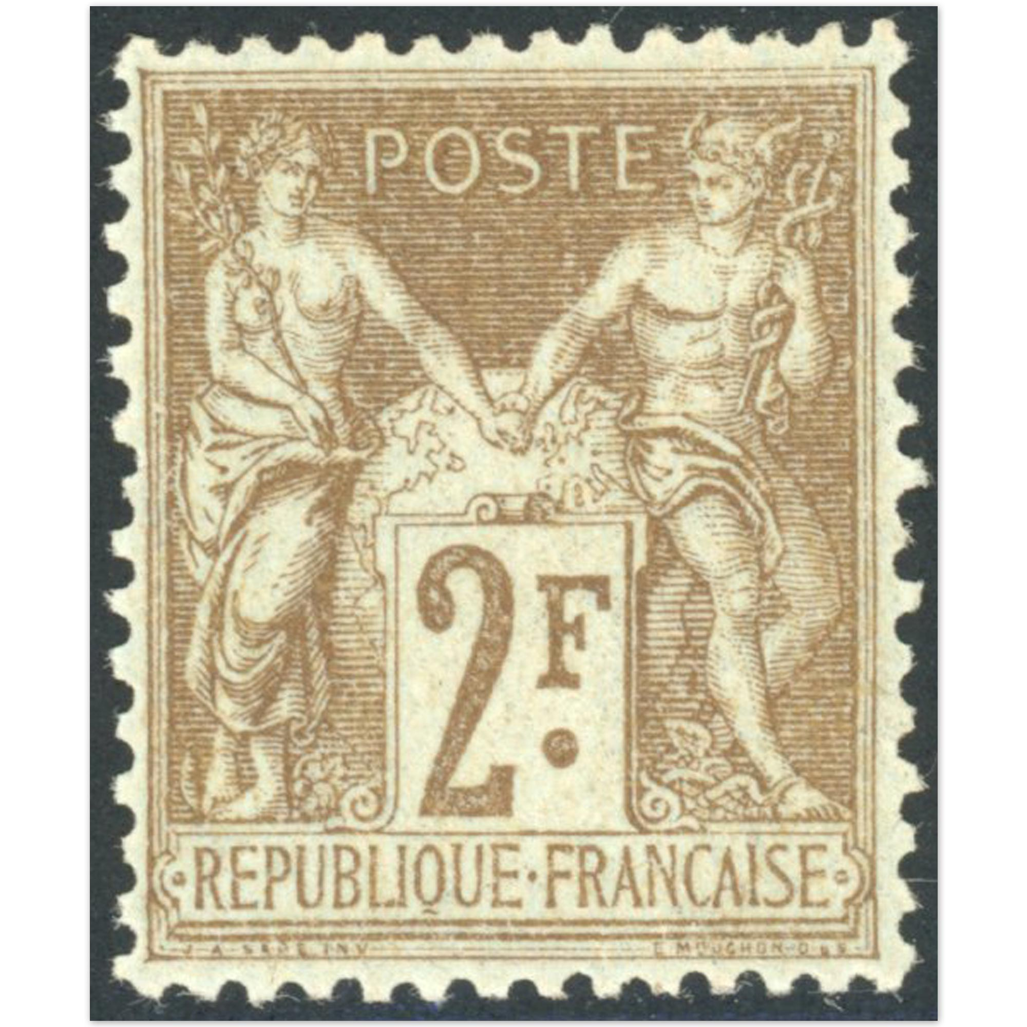 TIMBRE CLASSIQUE N°105 TYPE SAGE TIMBRE NEUF SIGNÉ JF BRUN RARE ANNÉE 1900