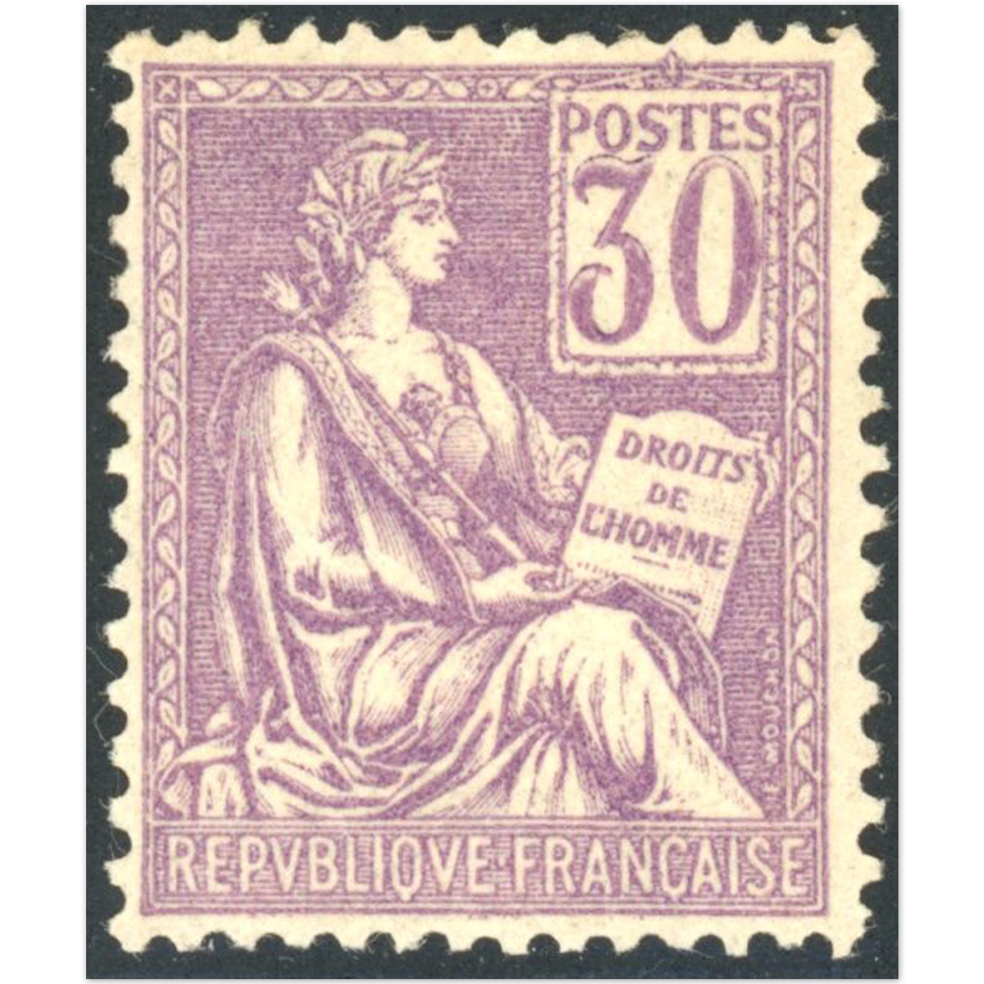 TIMBRE MOUCHON N°115 TIMBRE NEUF* FRANCE SIGNÉ JF BRUN ANNÉE 1900 COTE 95€