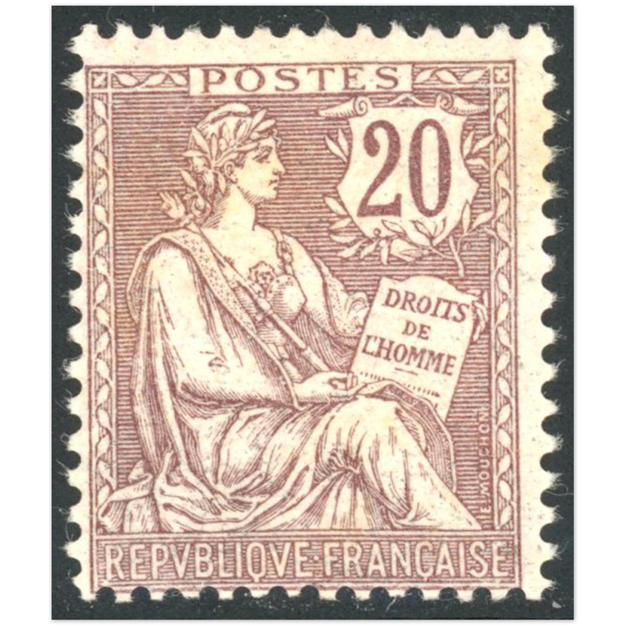 TIMBRE MOUCHON N°126 TIMBRE NEUF DE FRANCE SIGNÉ JF BRUN ANNÉE 1902 COTE 410€