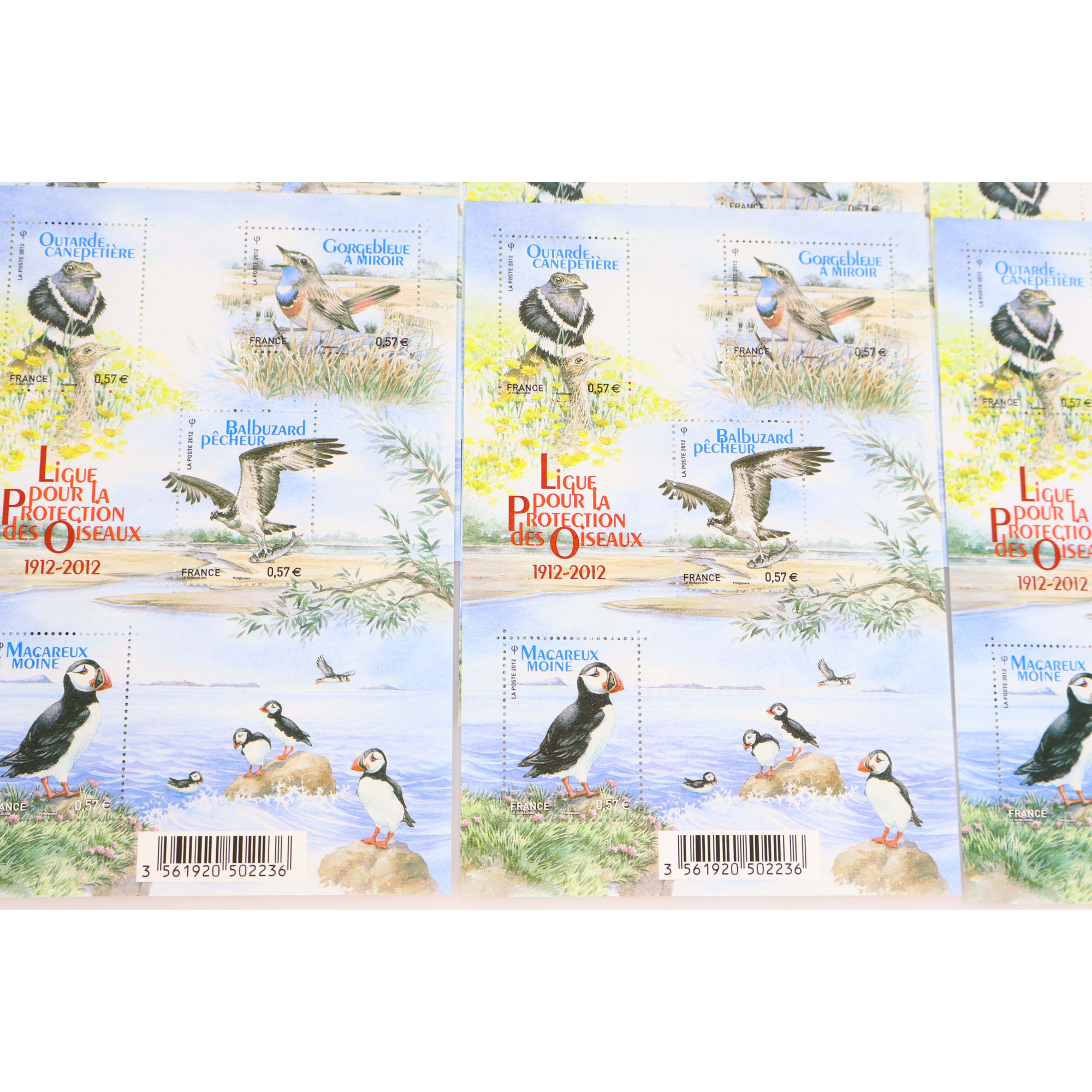 LOT 40 BLOCS N° F4656 PROTECTION DES OISEAUX TIMBRES NEUFS** 0.57€ FACIALE 91.2€