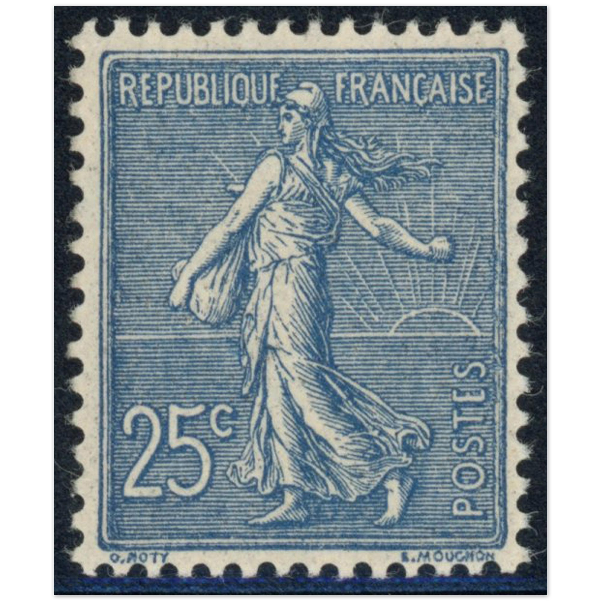 SEMEUSE LIGNÉE N°132 TIMBRE NEUF** DE FRANCE SIGNÉ JF BRUN ANNÉE 1903 COTE 230€