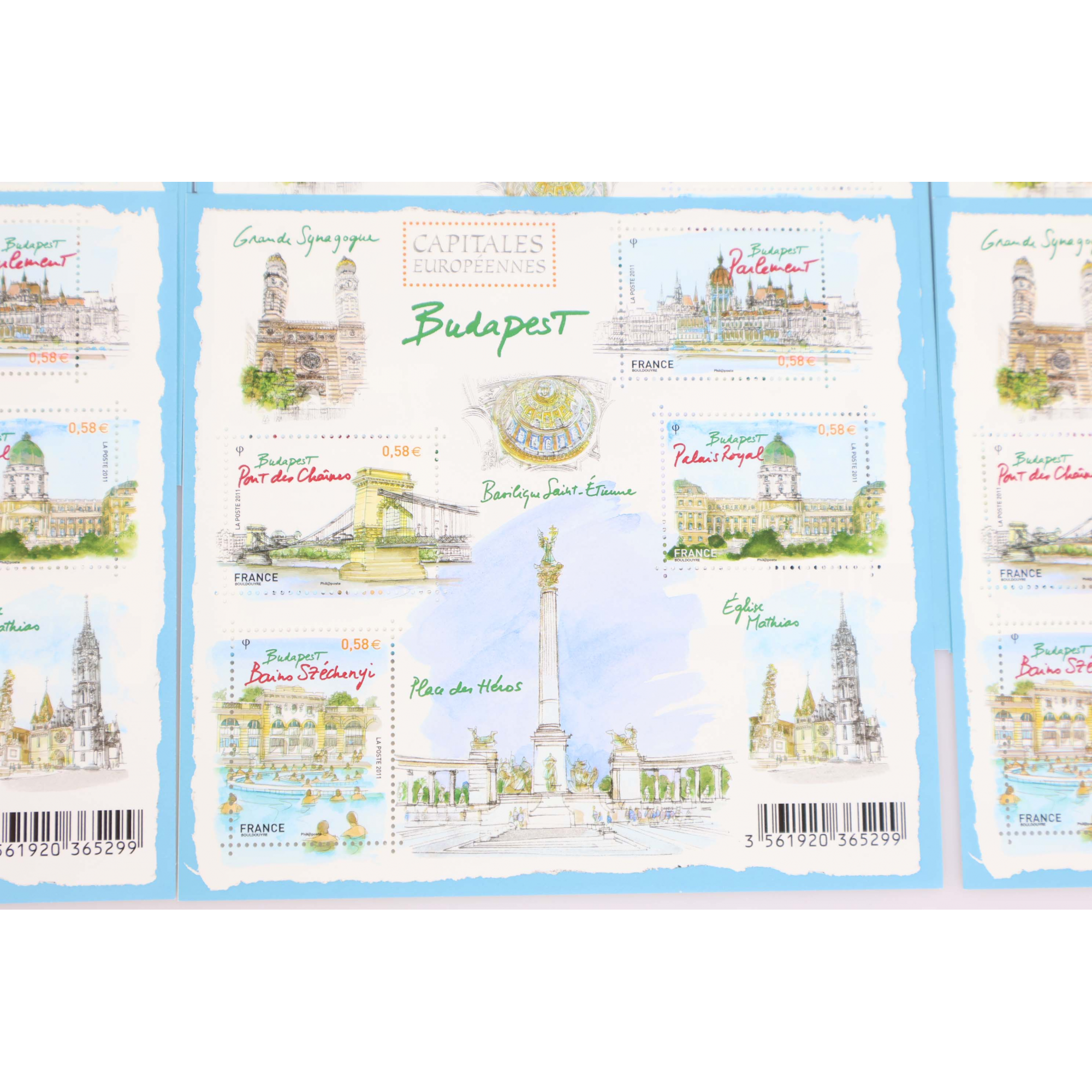 LOT 30 BLOCS N° F4538 CAPITALES - BUDAPEST, TIMBRES NEUFS** 0.58€ FACIALE 69.6€