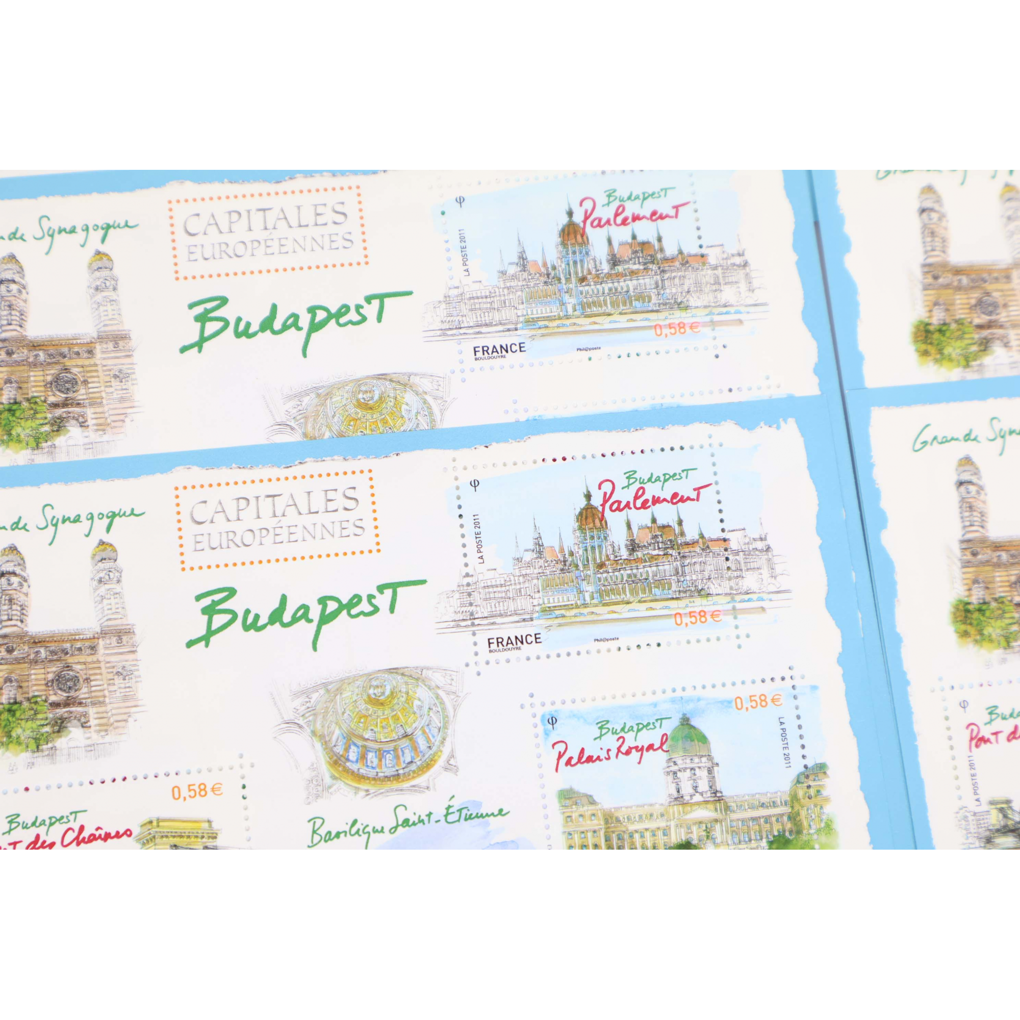 LOT 30 BLOCS N° F4538 CAPITALES - BUDAPEST, TIMBRES NEUFS** 0.58€ FACIALE 69.6€