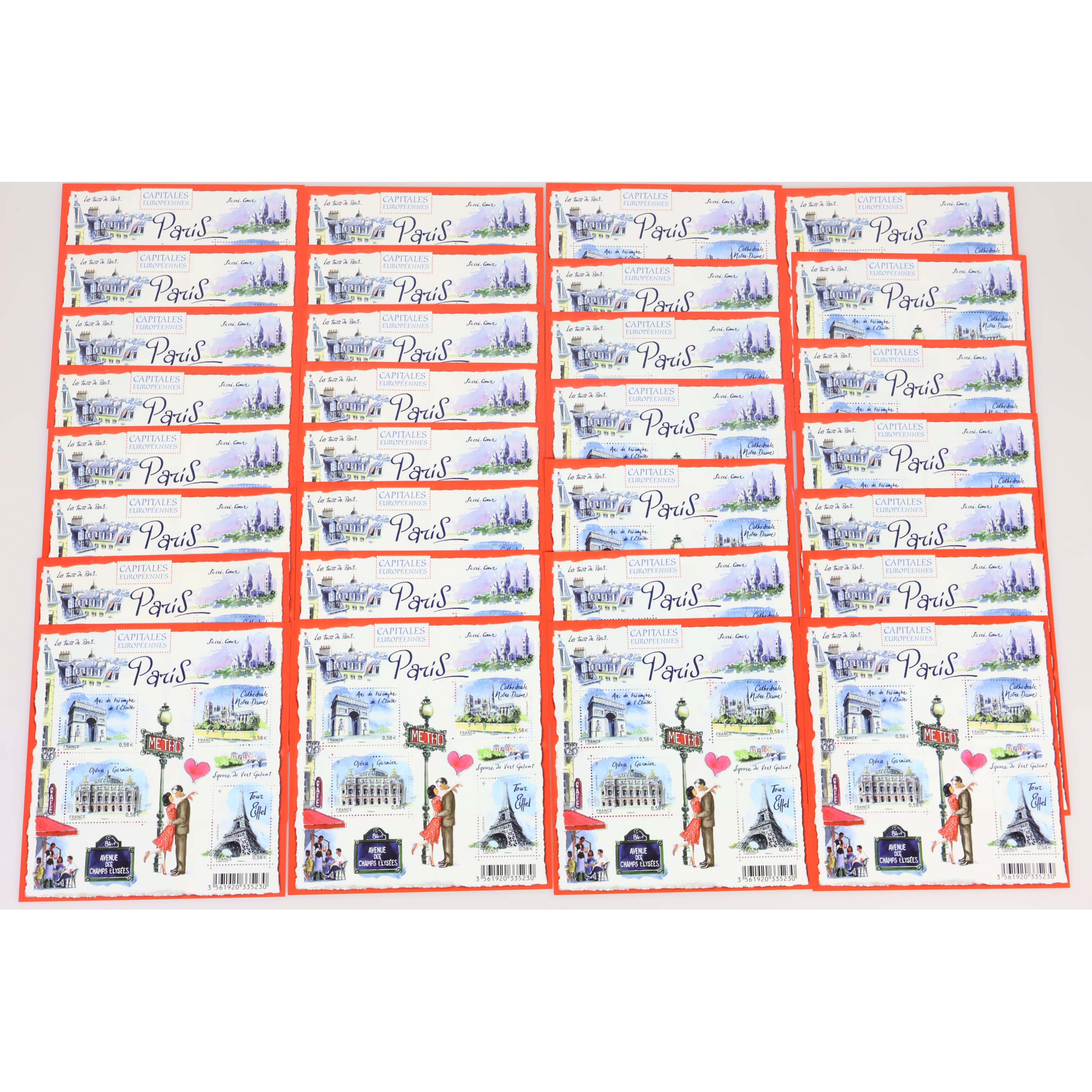 LOT 30 BLOCS N° F4514 CAPITALES - PARIS, TIMBRES NEUFS** 0.58€ x 4 FACIALE 69.9€