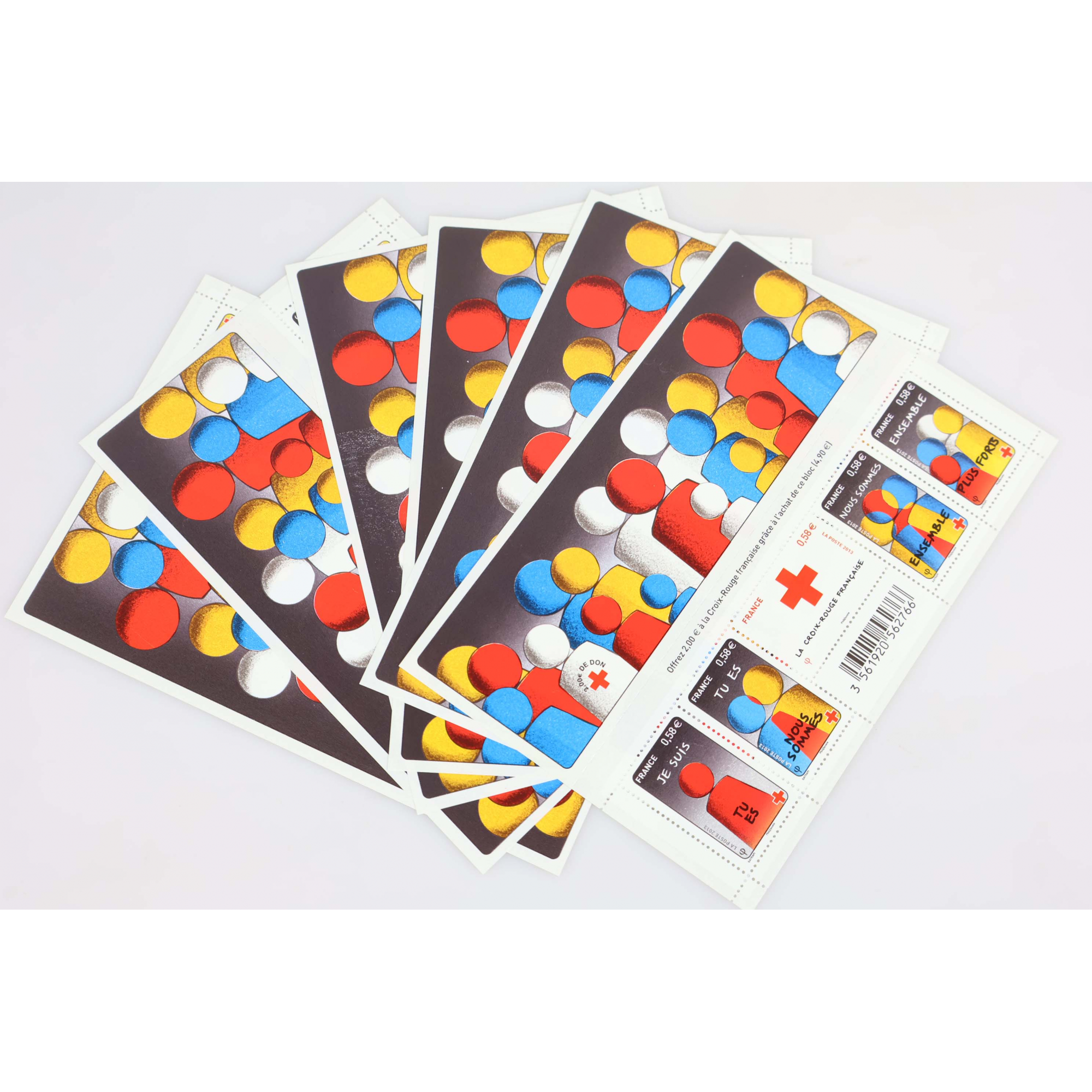 LOT 20 BLOCS N° F4819 CROIX ROUGE 2013, TIMBRES NEUFS** 0.58€ x 5 FACIALE 58€