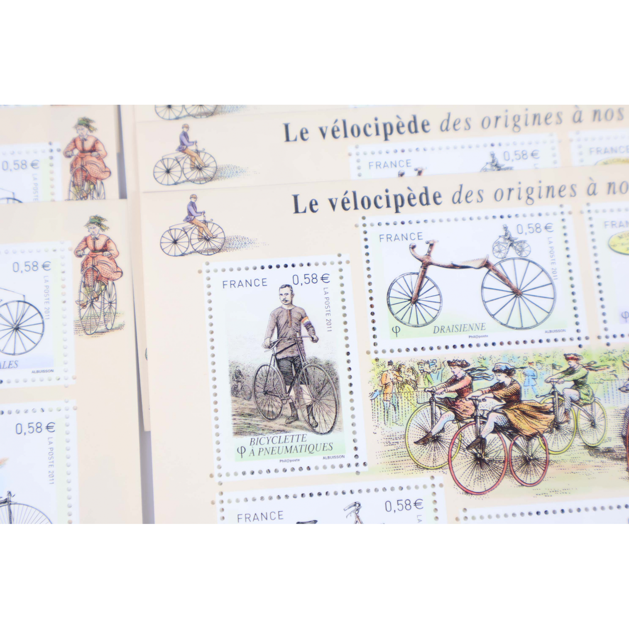 LOT 30 BLOCS N° F4555 LE VÉLOCIPÈDE, TIMBRES NEUFS** 0.58€ x 6 FACIALE 104.40€