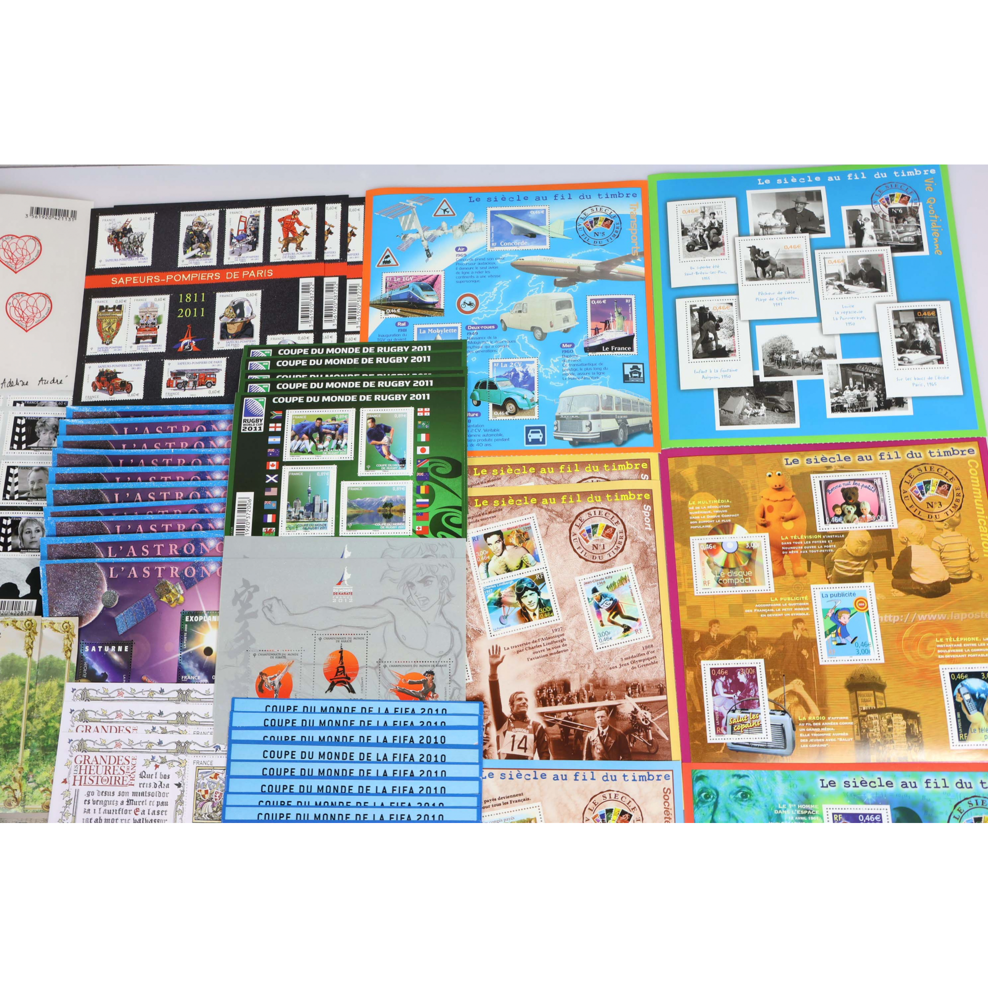 LOT DE BLOCS FEUILLETS TIMBRES EUROS AVEC DÉFAUTS POUR AFFRANCHIR FACIALE 294€