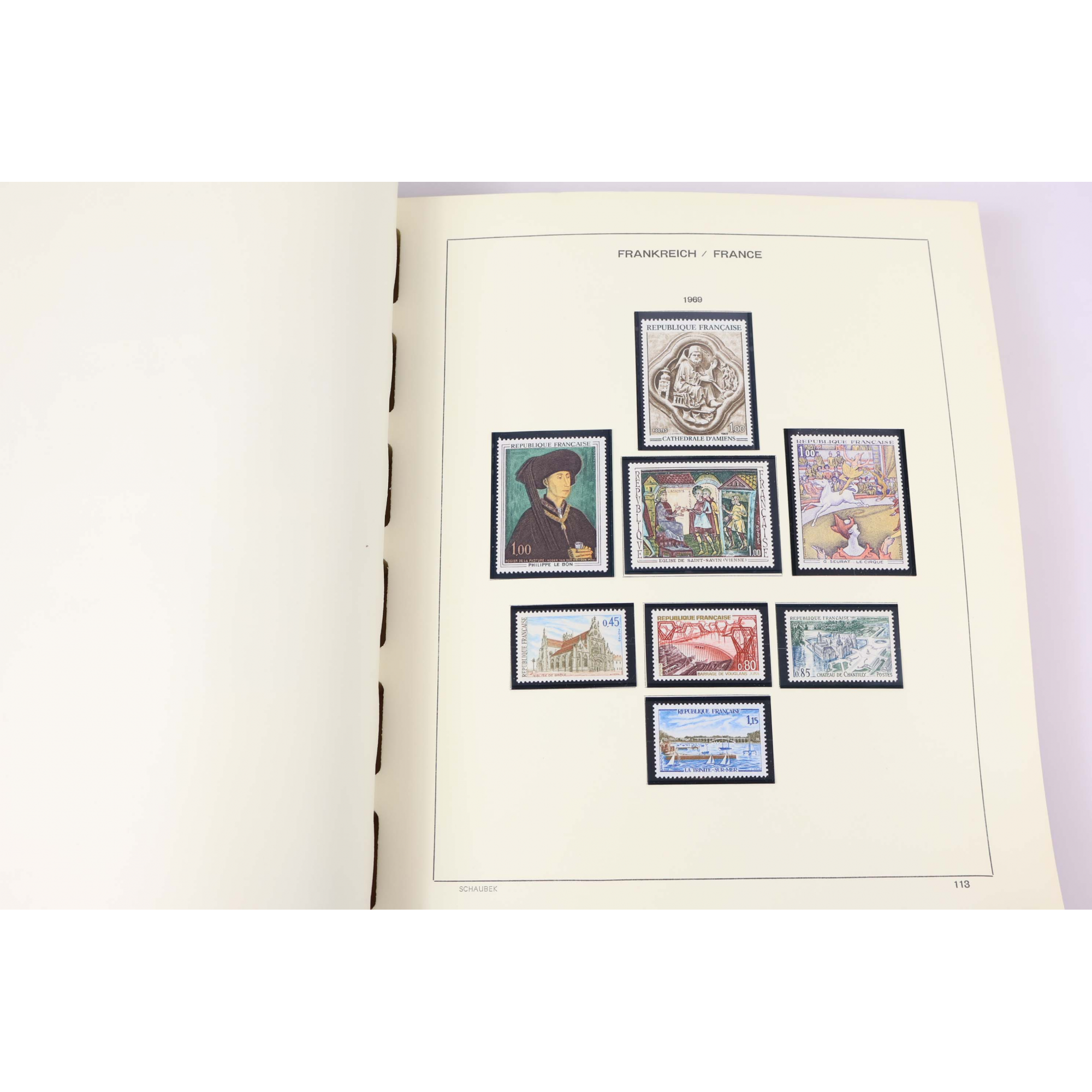 COLLECTION DE FRANCE AVEC TIMBRES ANNÉES 1960 À 1969 + FEUILLES JUSQU'EN 1984