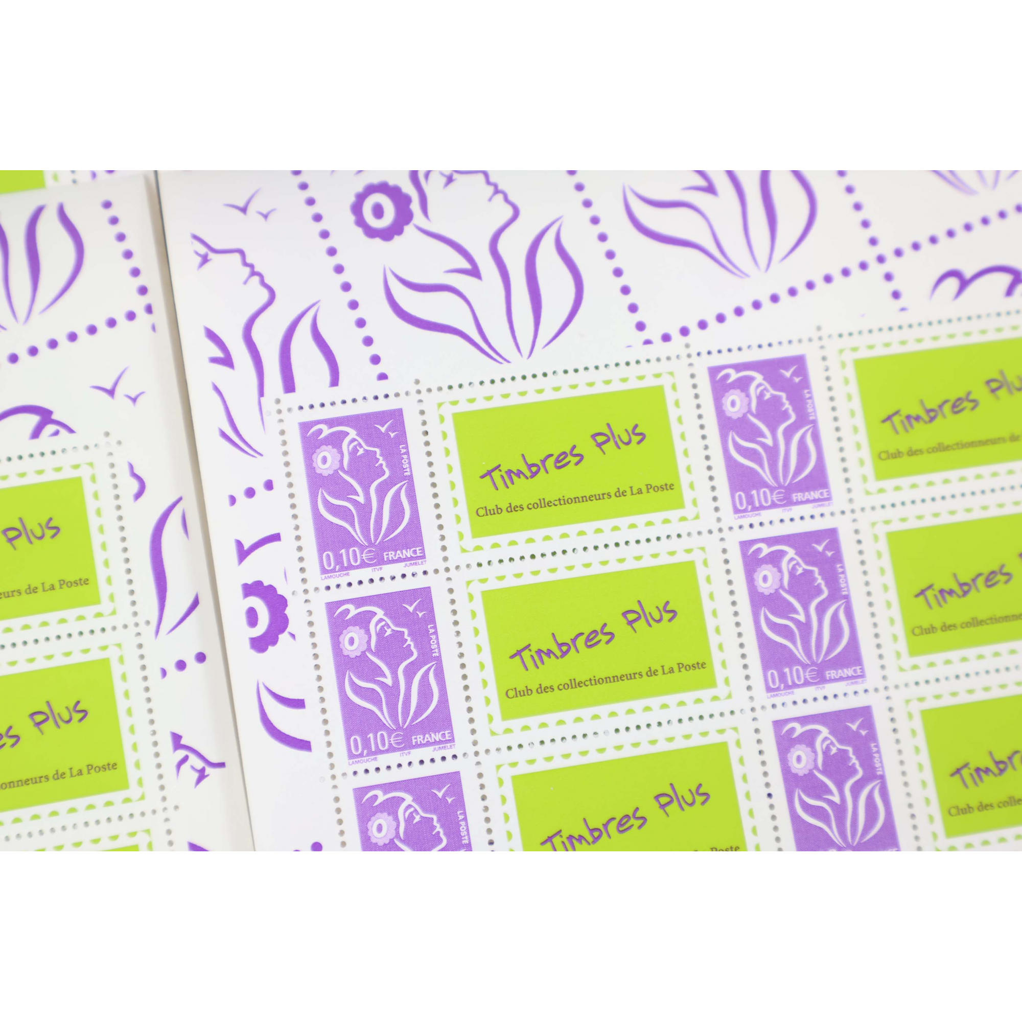 LOT 15 FEUILLES MARIANNE LAMOUCHE 0.10€ x10 (3916A ) VIGNETTE TIMBRES PLUS NEUFS
