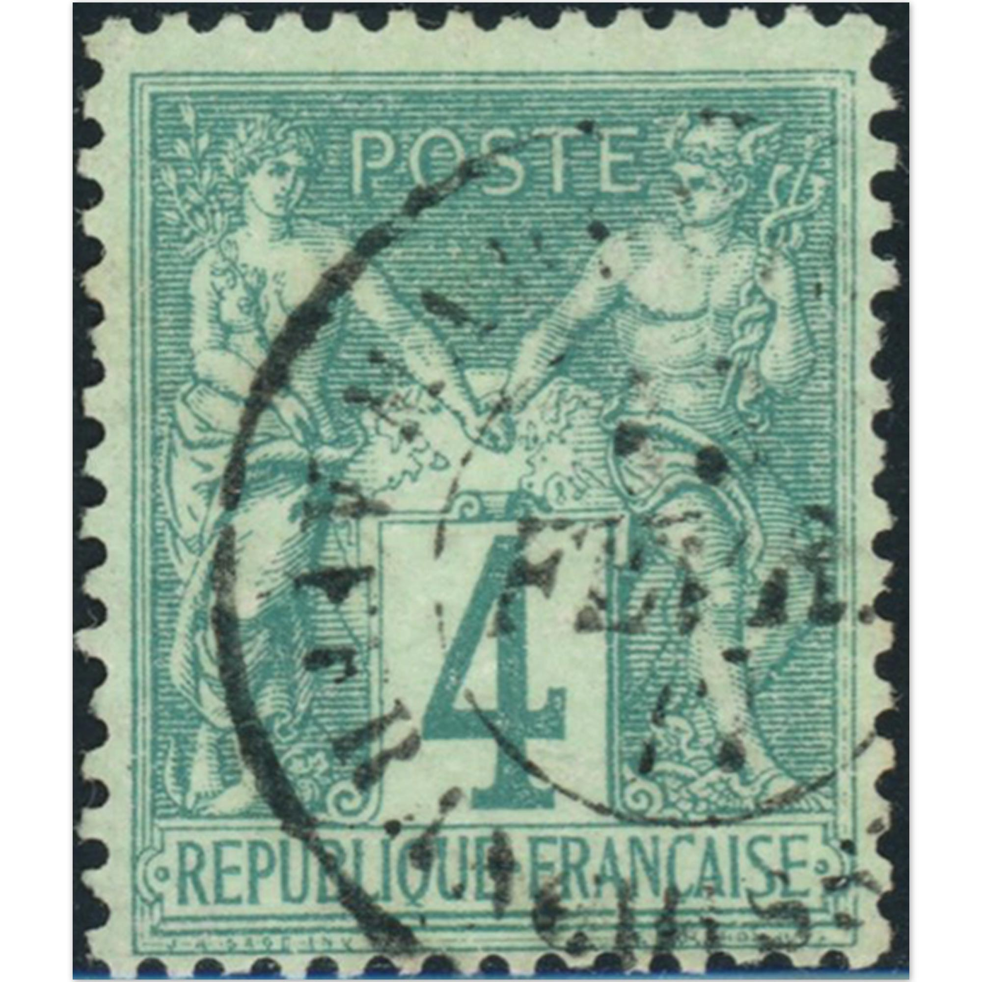 TIMBRE CLASSIQUE TYPE SAGE N°63 OBLITÉRÉ ANNÉE 1876 COTE 100€ BELLE QUALITÉ