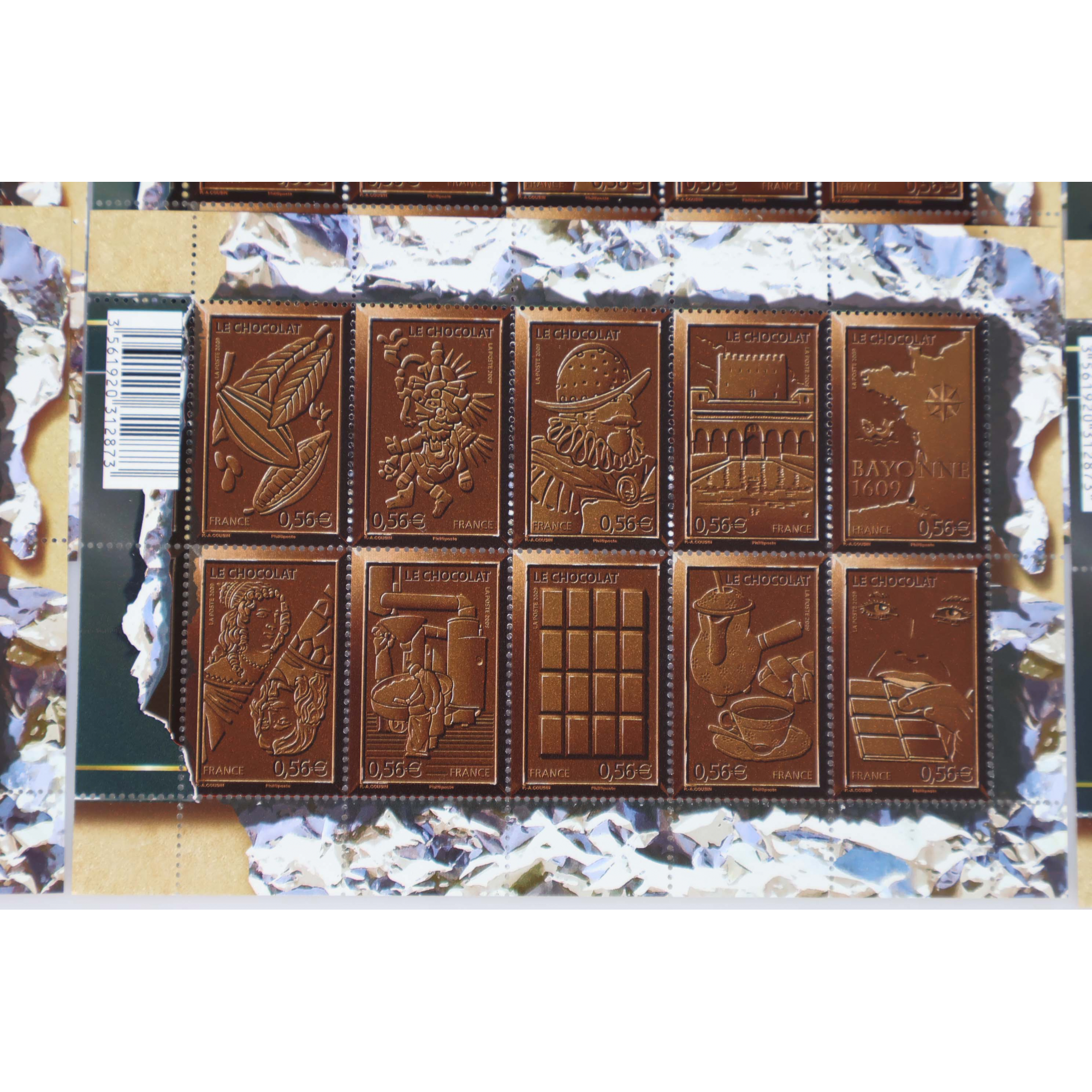 LOT 15 BLOCS N° F4357 LE CHOCOLAT, TIMBRES NEUFS** 0.56€ x 10 VALEUR FACIALE 84€