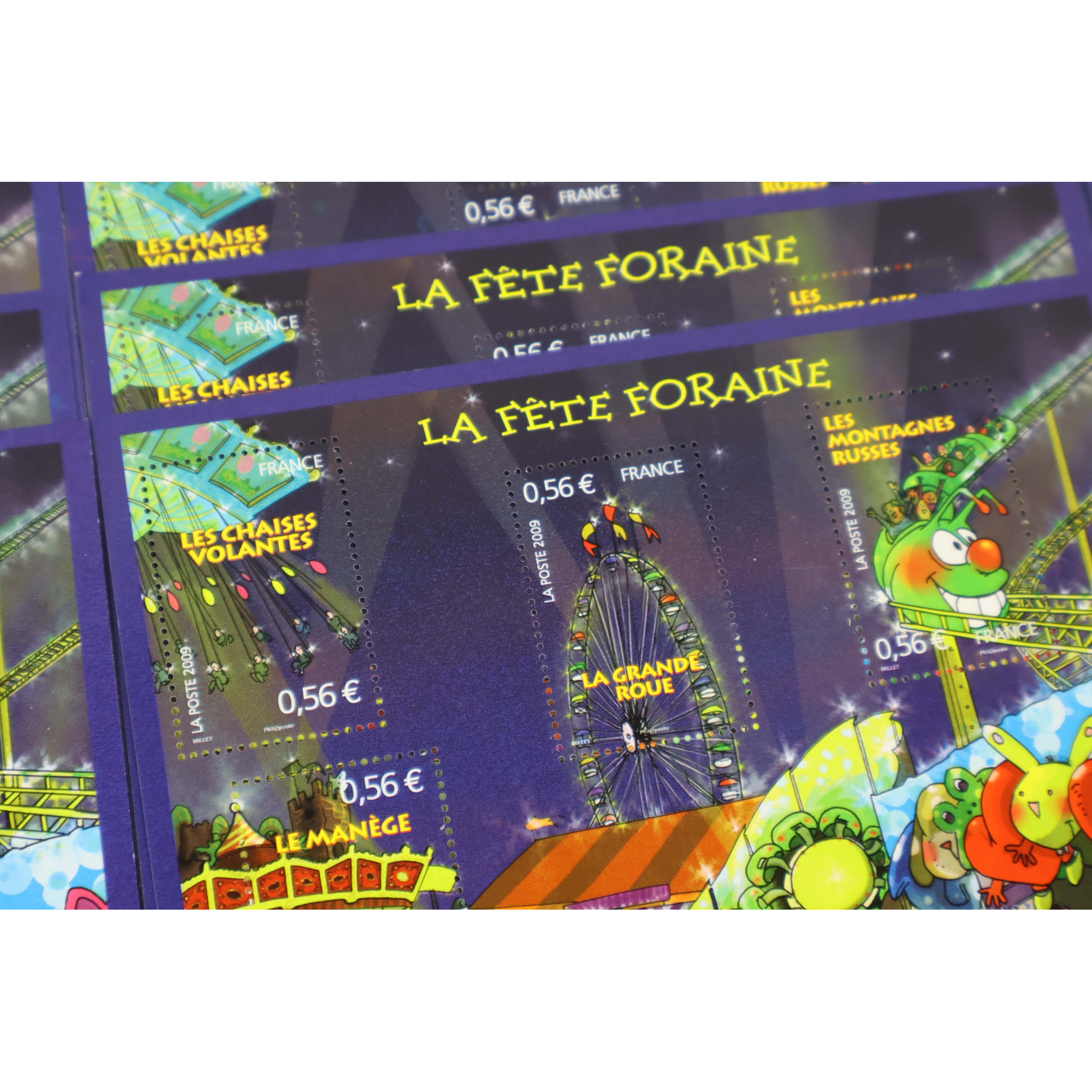 LOT 25 BLOCS N° F4378 FETE FORAINE, TIMBRES NEUFS** 0.56€ x 6 FACIALE 84€