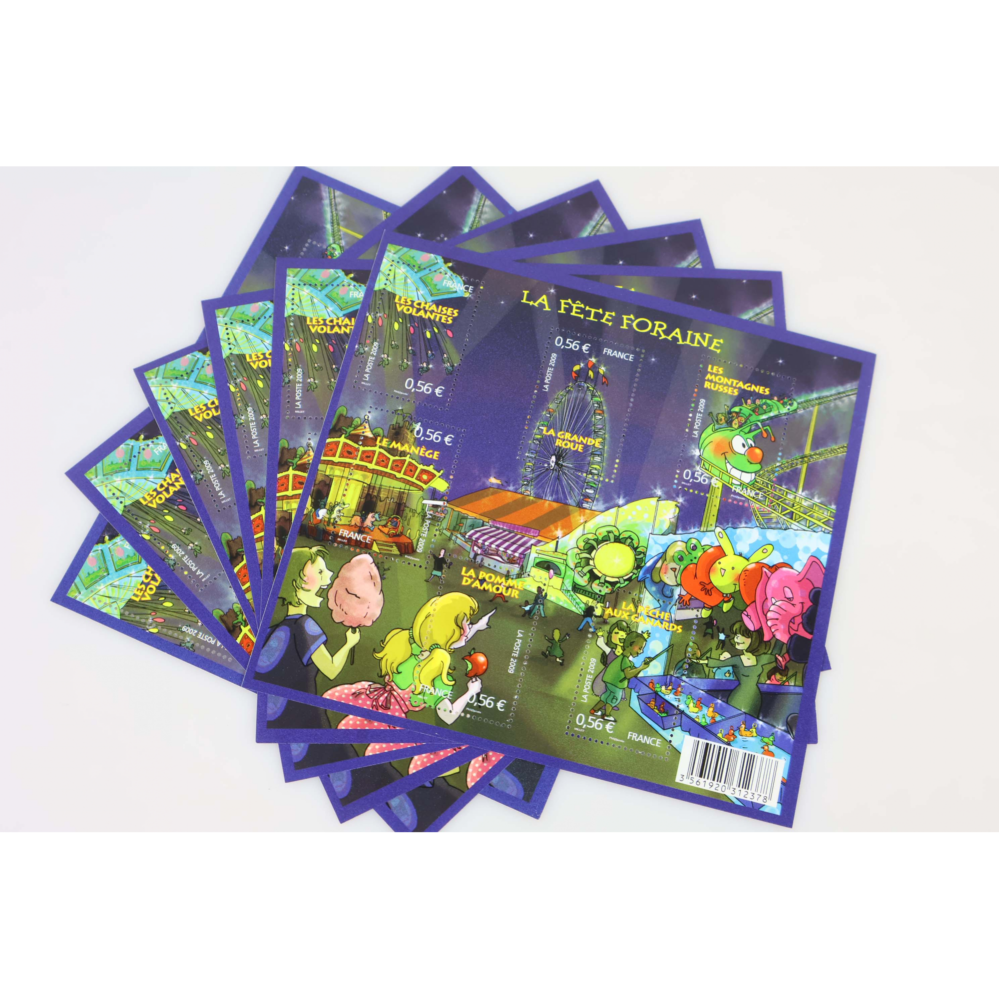 LOT 25 BLOCS N° F4378 FETE FORAINE, TIMBRES NEUFS** 0.56€ x 6 FACIALE 84€