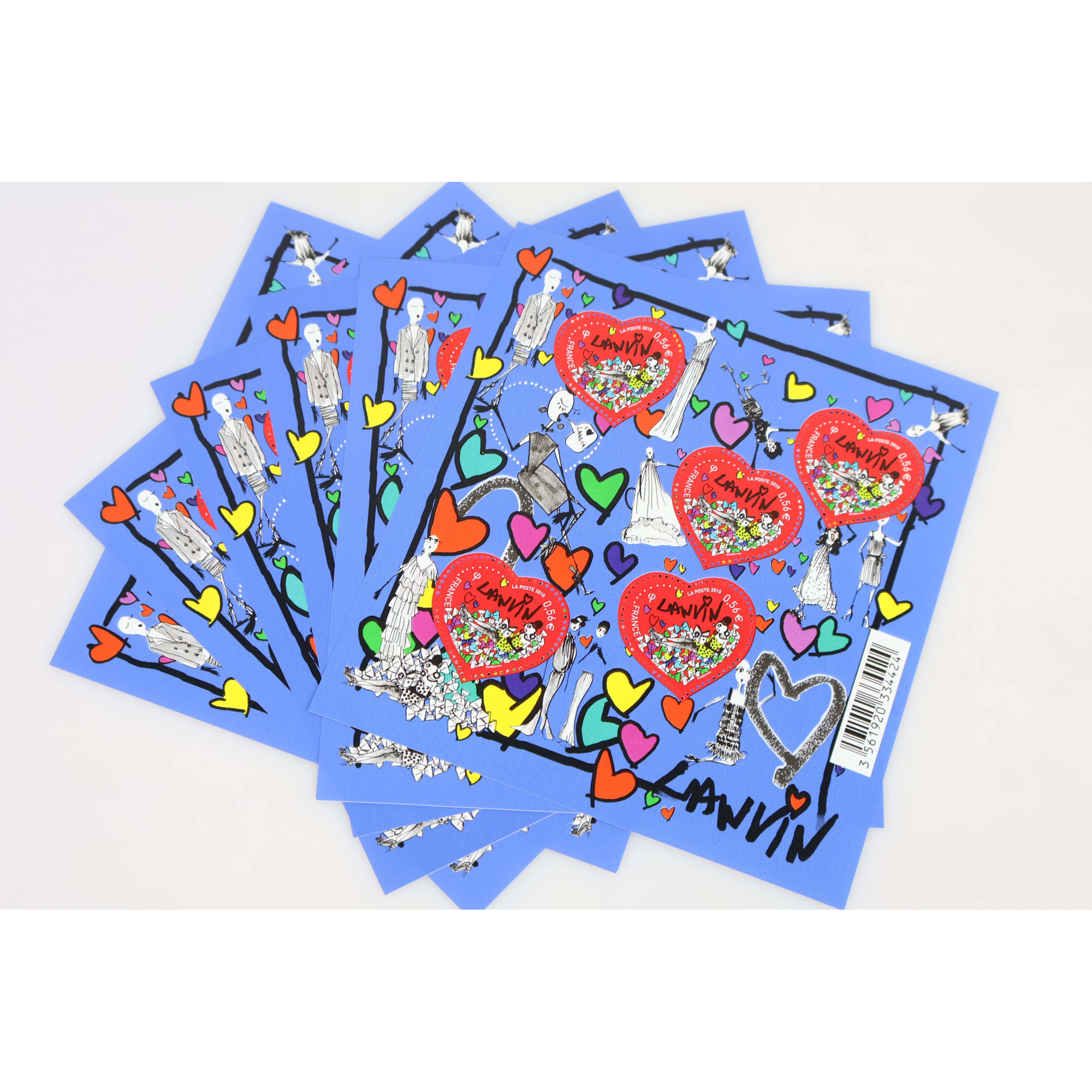 LOT 30 BLOCS N° 129 COEURS DE LANVIN, TIMBRES NEUFS** 0.56€ x 5 FACIALE 84€