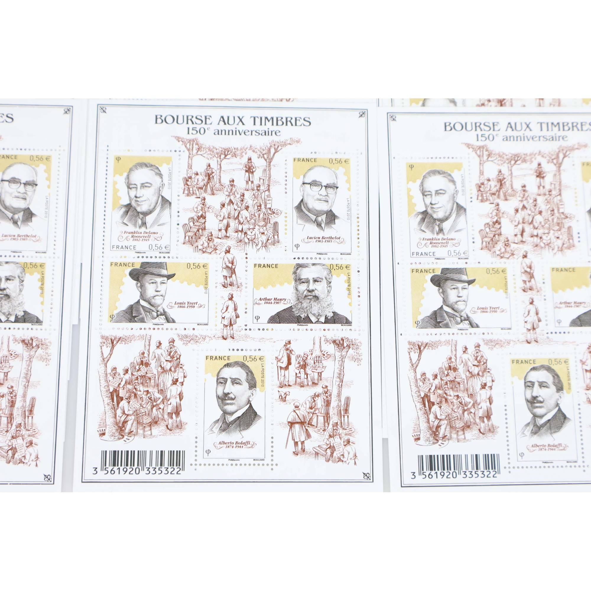 LOT 30 BLOCS N° F4447 BOURSE AUX TIMBRES, TIMBRES NEUFS** 0.56€ x 5 FACIALE 84€