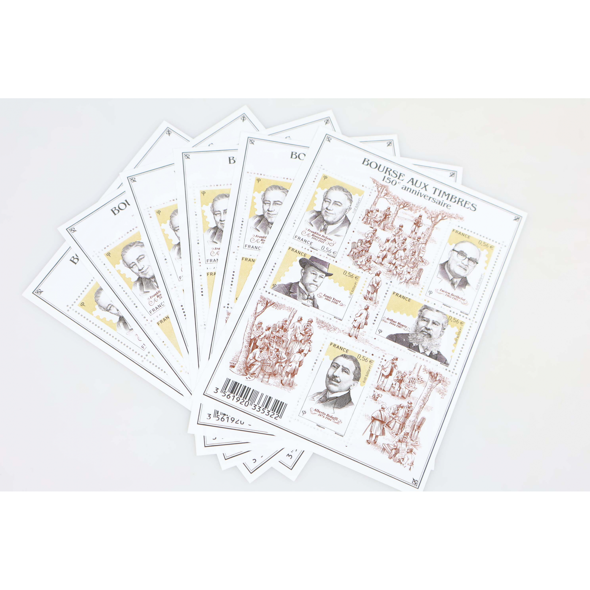 LOT 30 BLOCS N° F4447 BOURSE AUX TIMBRES, TIMBRES NEUFS** 0.56€ x 5 FACIALE 84€