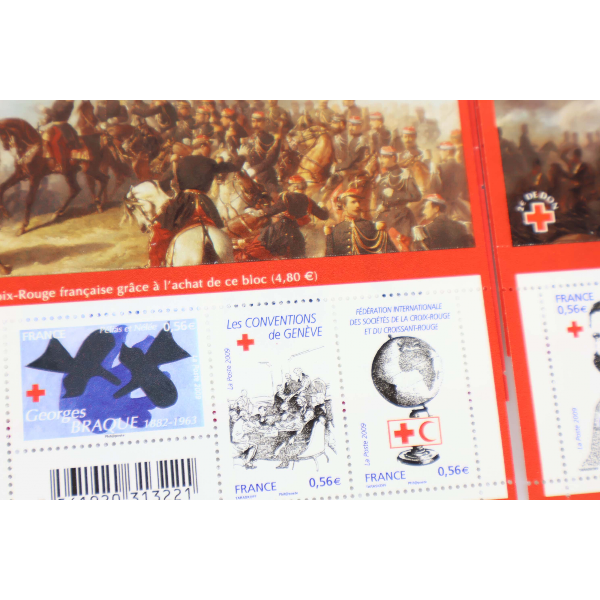 LOT 40 BLOCS N° F4386 CROIX ROUGE 2009, TIMBRES NEUFS** 0.56€ x 5 FACIALE 112€