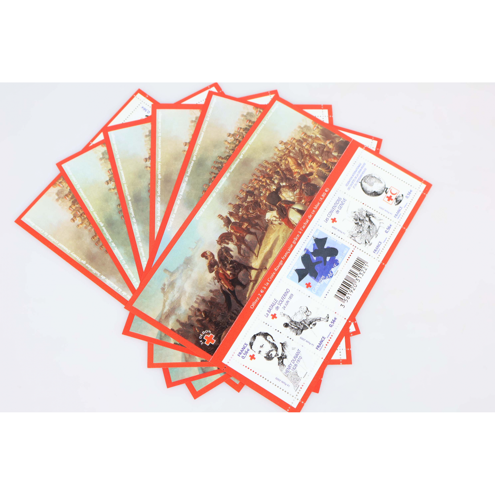 LOT 40 BLOCS N° F4386 CROIX ROUGE 2009, TIMBRES NEUFS** 0.56€ x 5 FACIALE 112€