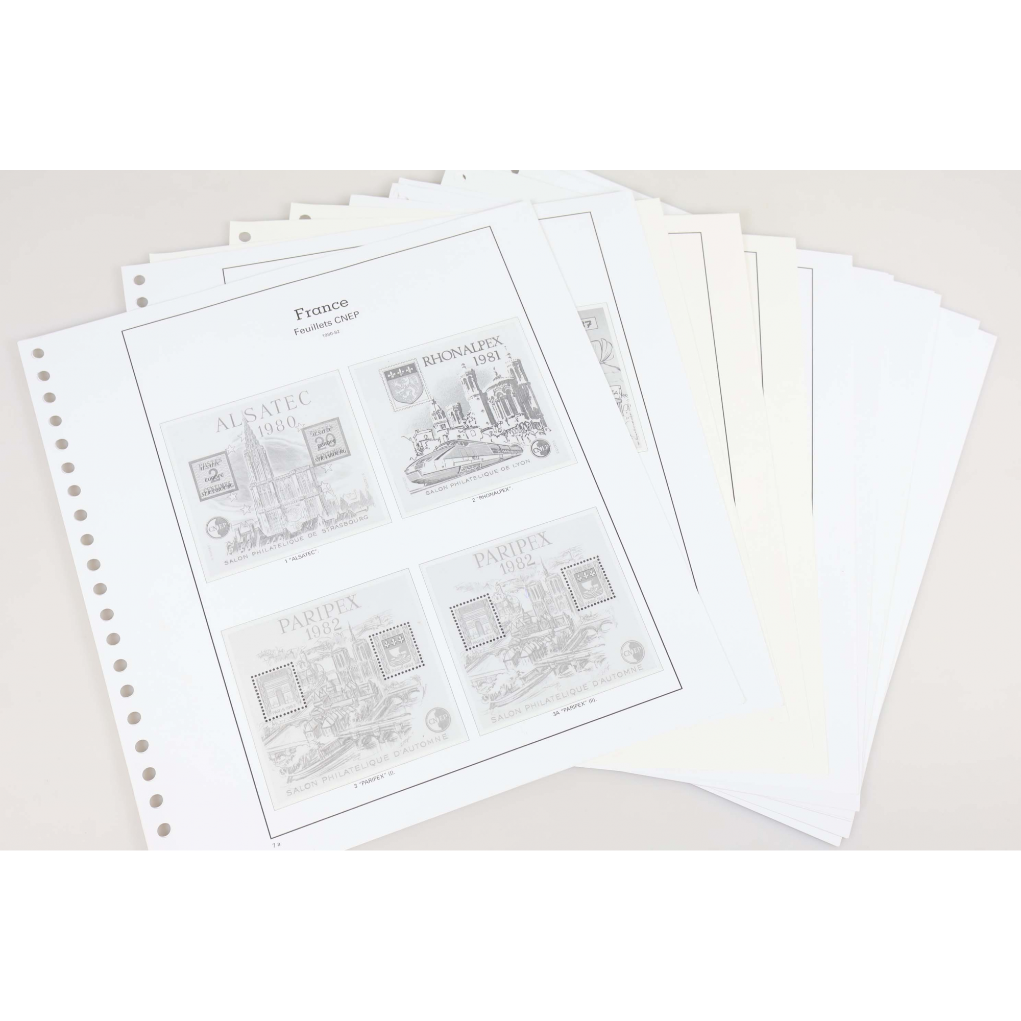 FEUILLES YT COMPLEMENTAIRES POUR BLOCS CNEP DE FRANCE PAGES 7a A 7v COMPLET