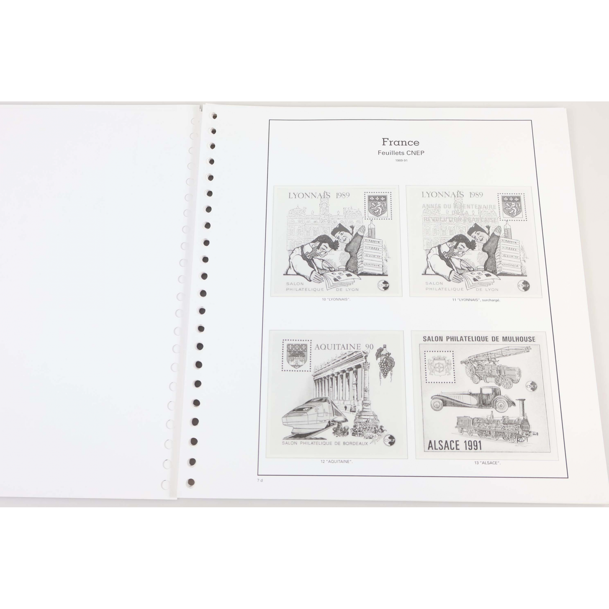 FEUILLES YT COMPLEMENTAIRES POUR BLOCS CNEP DE FRANCE PAGES 7a A 7v COMPLET