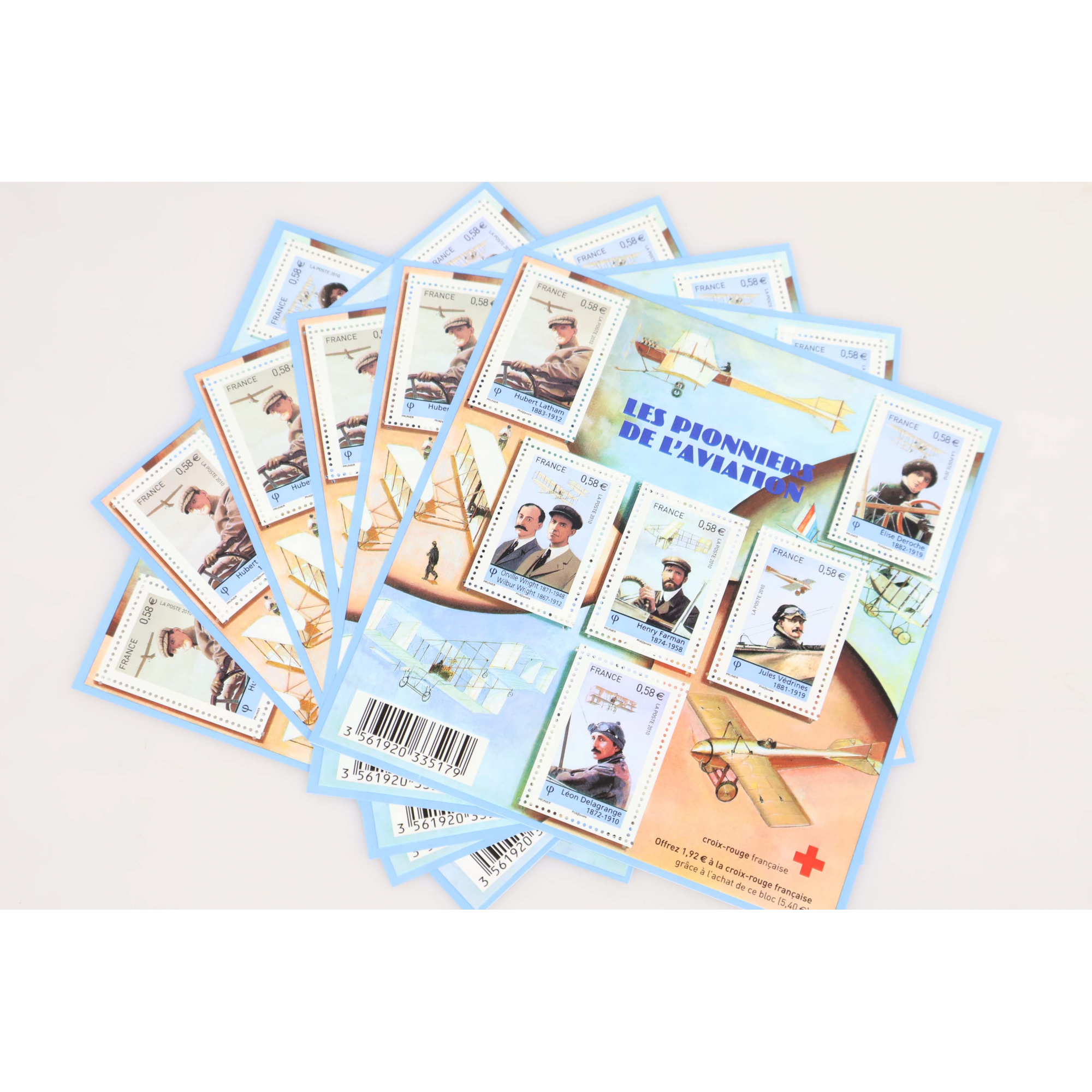 LOT 30 BLOCS N° F4504 PIONNIERS AVIATION, TIMBRES NEUFS** 0.58€ FACIALE 104.40€