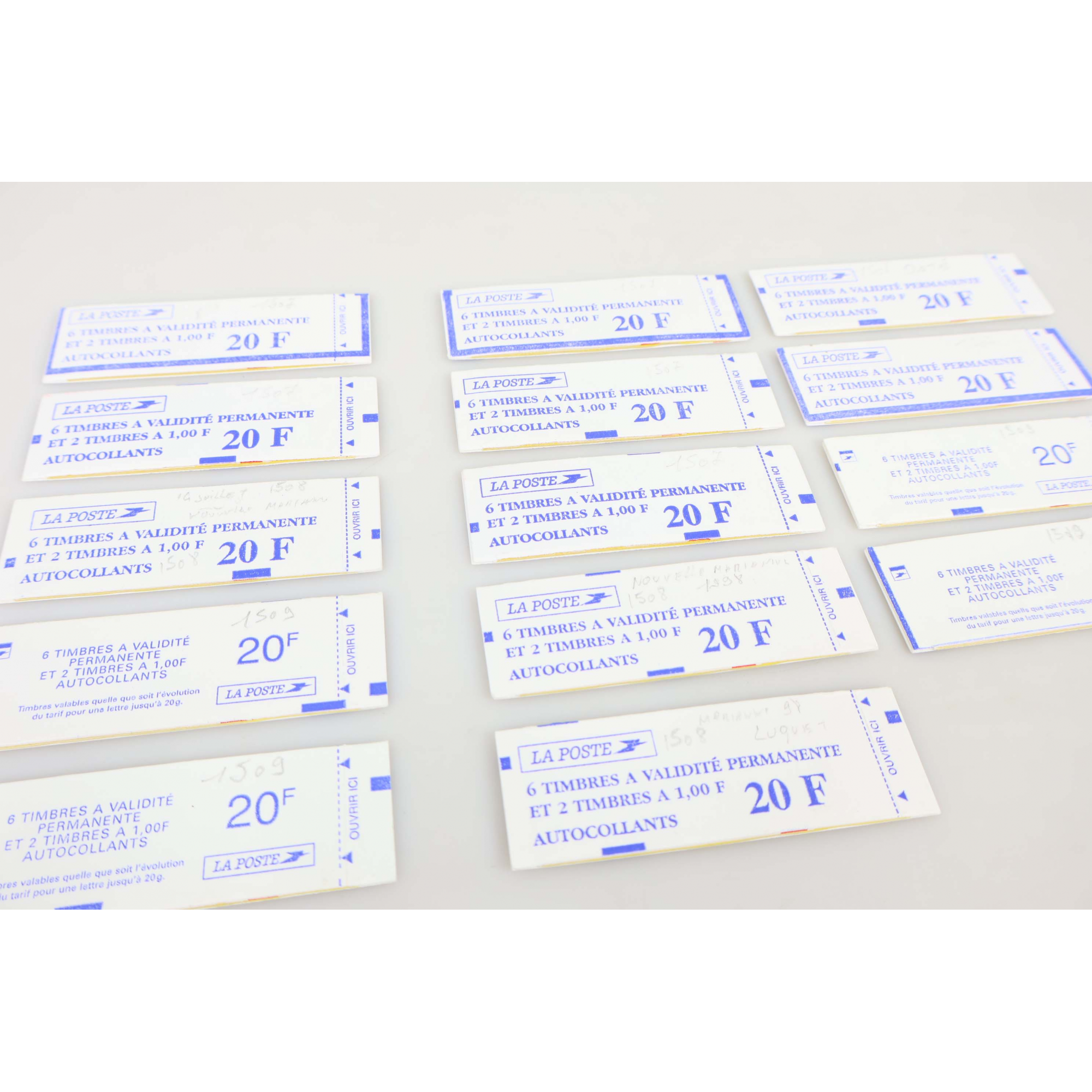 14 CARNETS FERMÉS DE FRANCE NEUFS AVEC 84 VALIDITÉS PERMANENTES, FAC + DE 124€