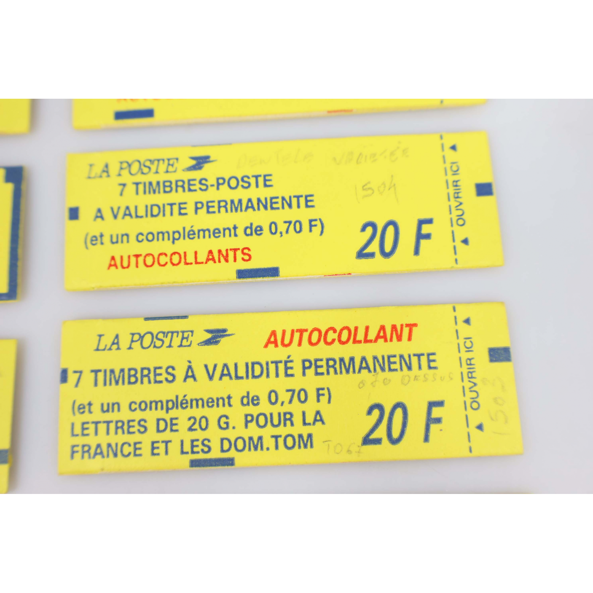 21 CARNETS FERMÉS DE FRANCE NEUFS AVEC 147 VALIDITÉS PERMANENTES, FAC + DE 212€