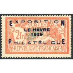 SURCHARGÉ LE HAVRE N°257A TIMBRE NEUF* EXPOSITION PHILATÉLIQUE DU HAVRE 1929