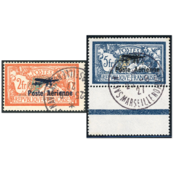 PA N°1 ET 2 TIMBRES DE FRANCE AVEC DE SUPERBES OBLITÉRATIONS , N°2 SIGNÉ CALVES