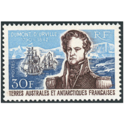 TAAF, N° 25 "AMIRAL DUMONT D'URVILLE" TIMBRE NEUF** ANNÉE 1968 QUALITÉ LUXE
