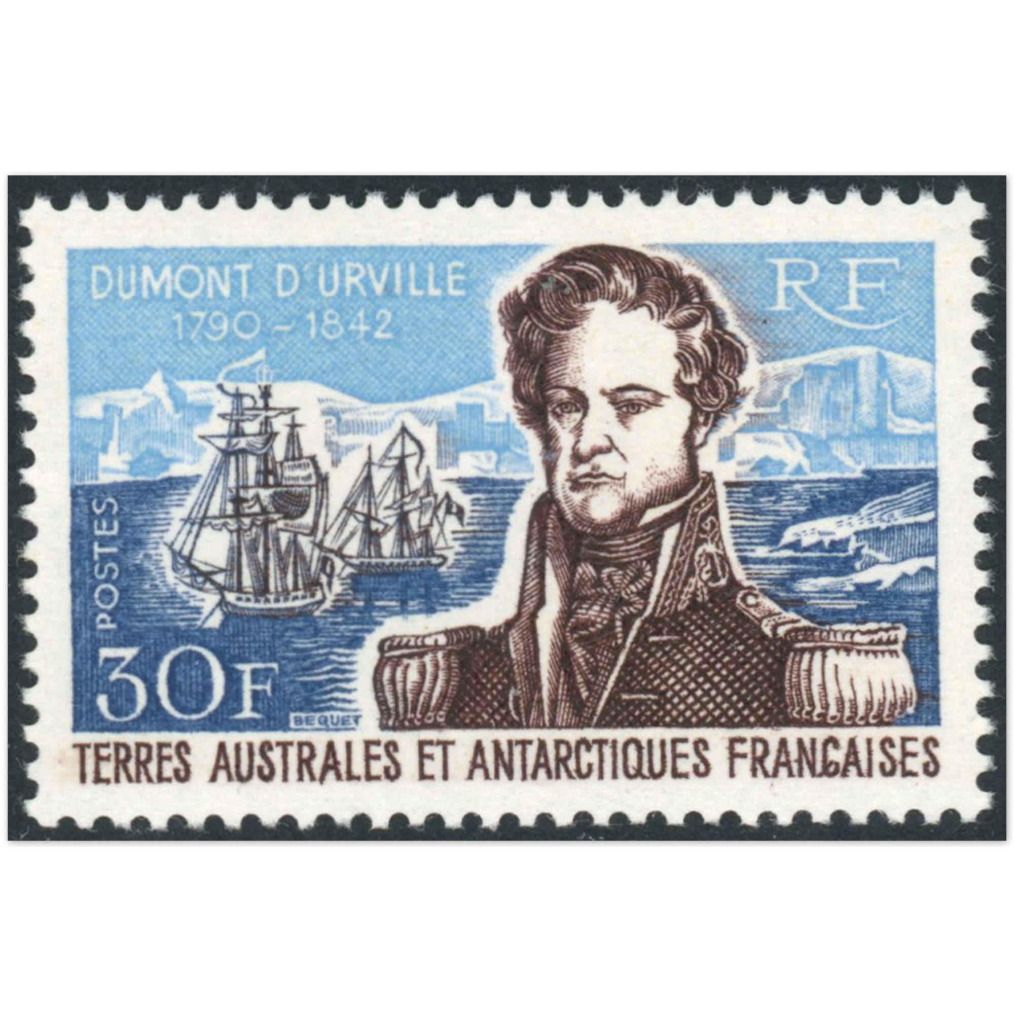 TAAF, N° 25 "AMIRAL DUMONT D'URVILLE" TIMBRE NEUF** ANNÉE 1968 QUALITÉ LUXE