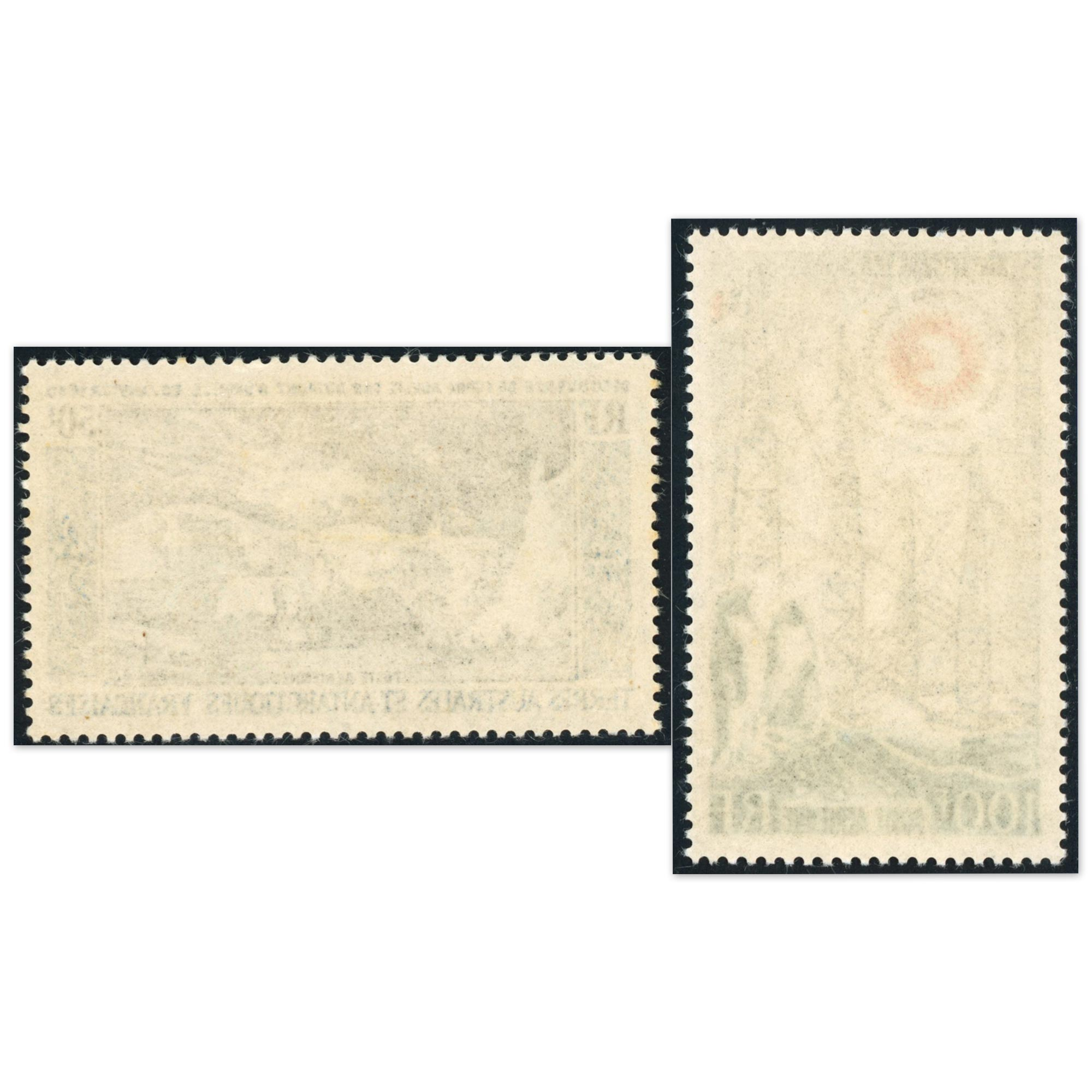 TAAF POSTE AÉRIENNE N°7 ET 8 TERRE ADÉLIE ET TÉLÉCOMMUNICATIONS TIMBRES NEUFS**