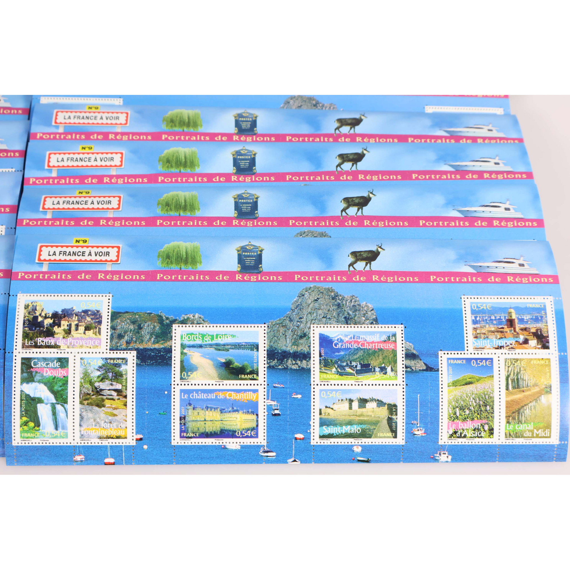 LOT 20 BLOCS N° 105 PORTRAITS DE RÉGIONS N°9, TIMBRES NEUFS** 0.54€ FACIALE 108€