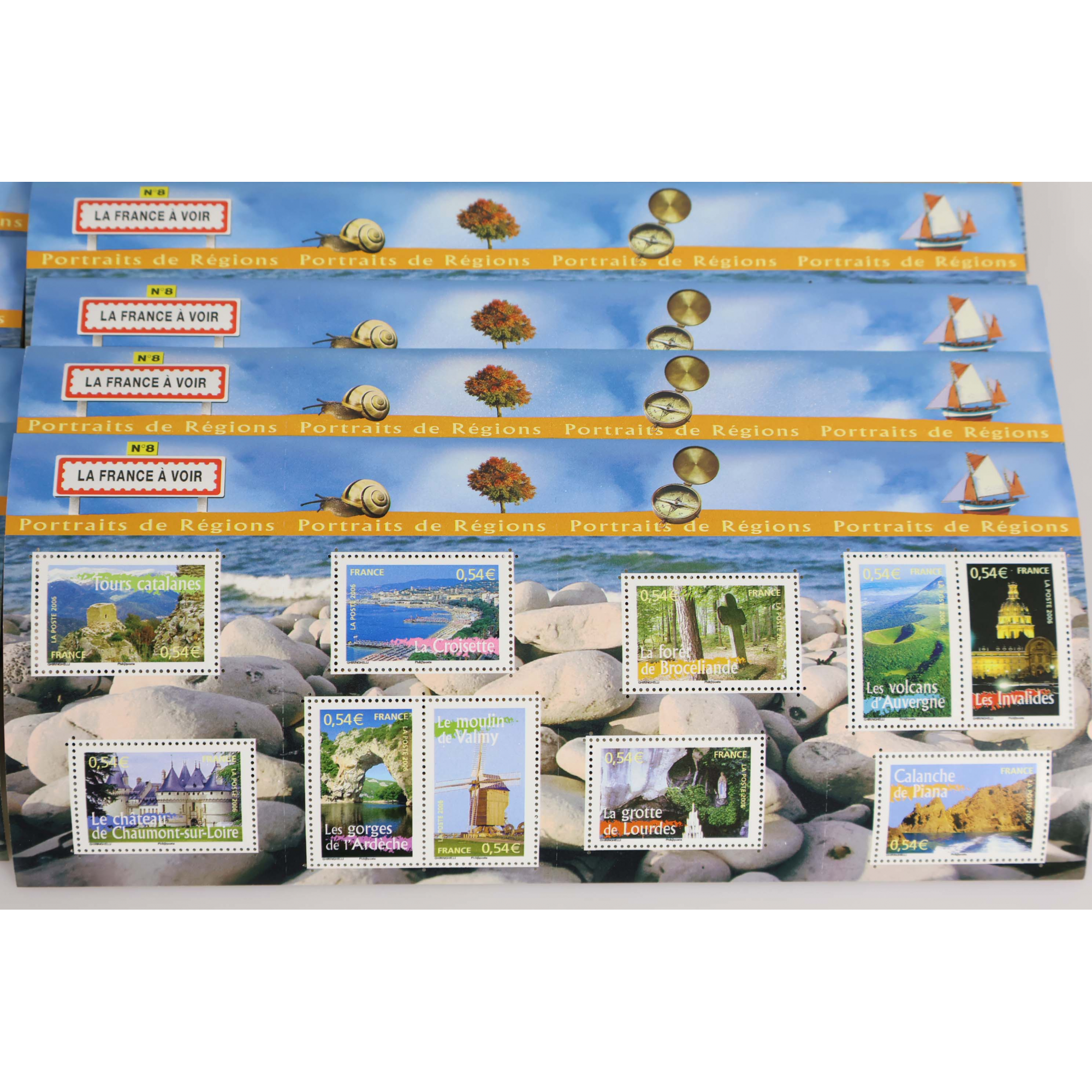 LOT 20 BLOCS N° 102 PORTRAITS DE RÉGIONS N°8, TIMBRES NEUFS** 0.54€ FACIALE 108€