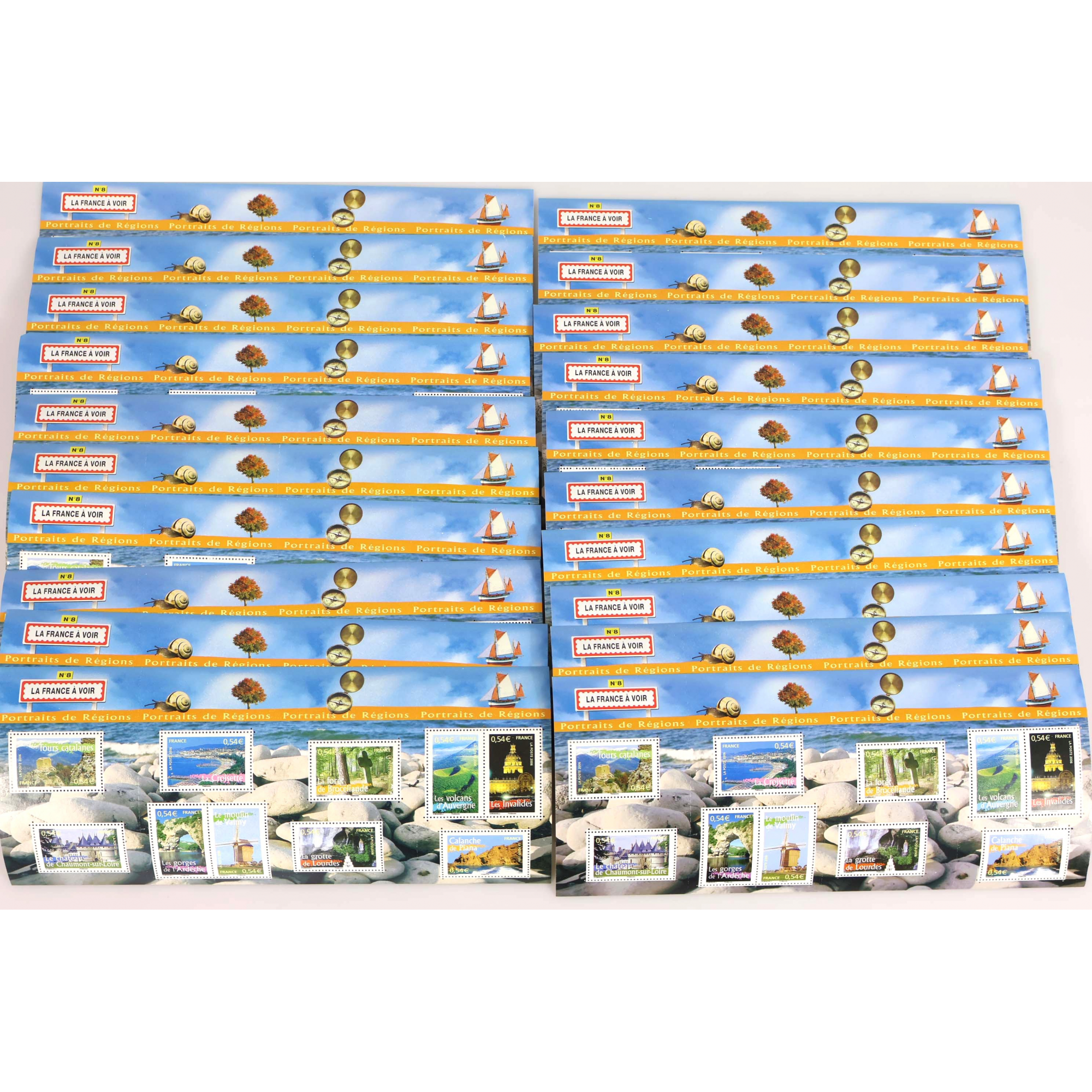 LOT 20 BLOCS N° 102 PORTRAITS DE RÉGIONS N°8, TIMBRES NEUFS** 0.54€ FACIALE 108€