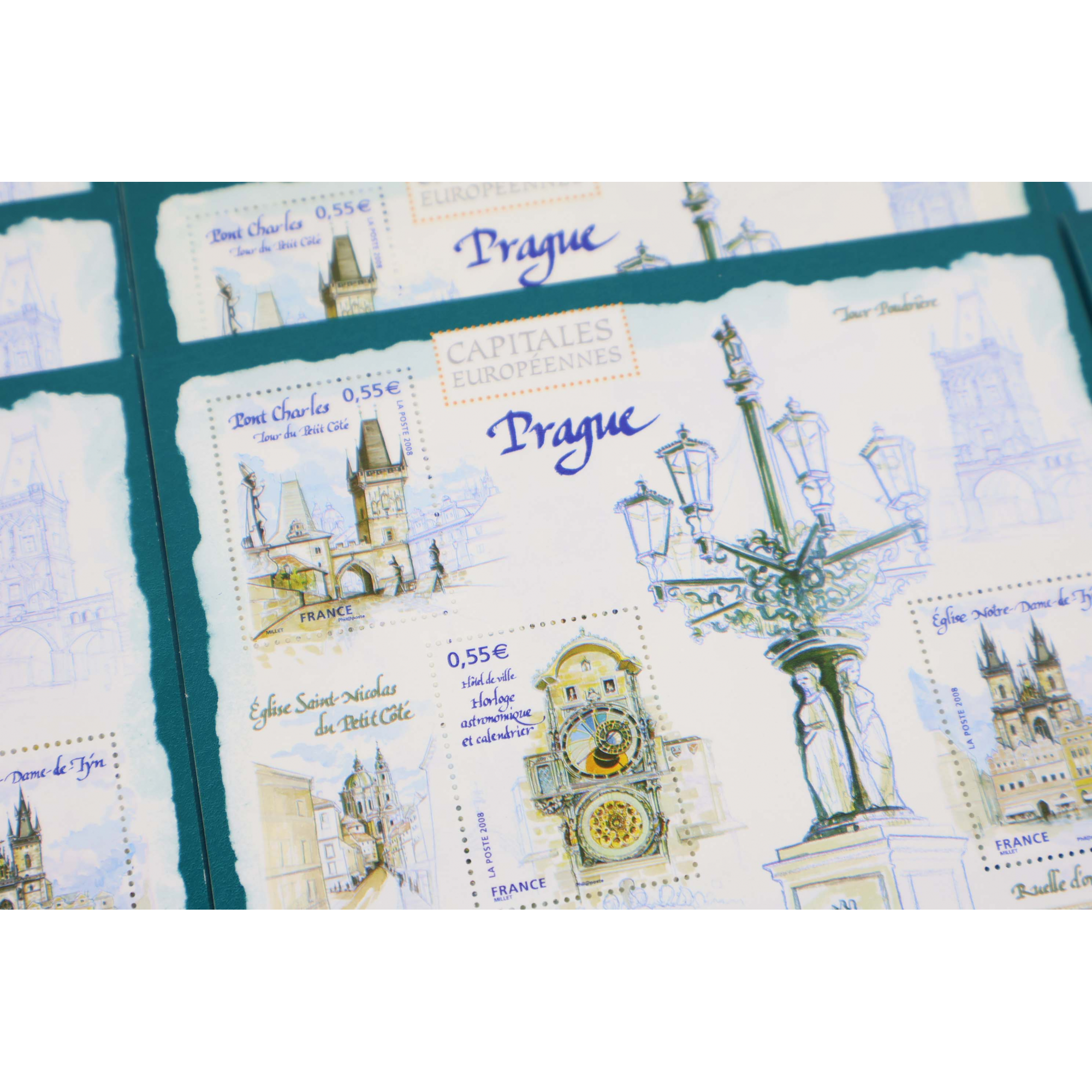 LOT 40 BLOCS N° 126 CAPITALES - PRAGUE TIMBRES NEUFS** 0.55€ x 4, FACIALE 88€