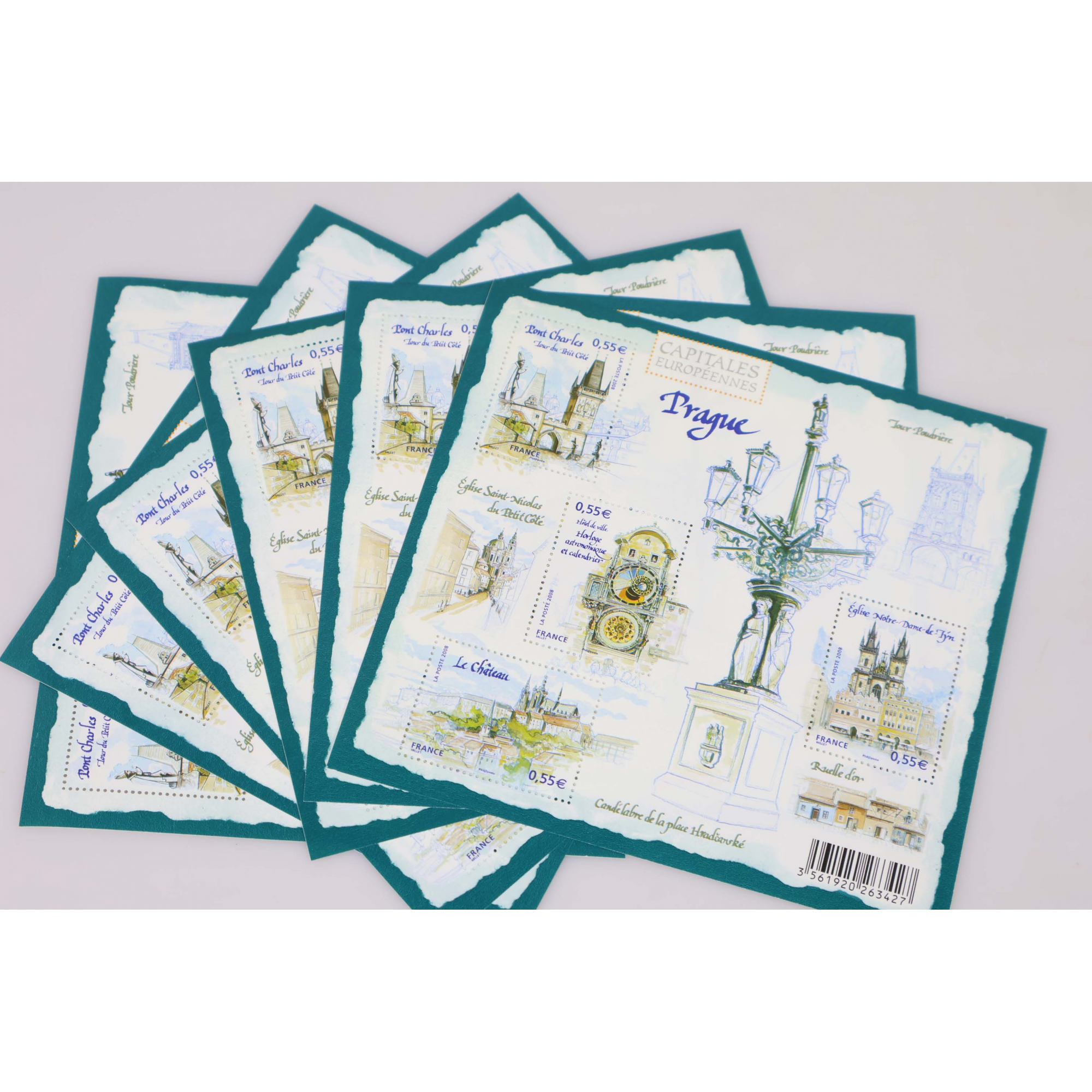 LOT 40 BLOCS N° 126 CAPITALES - PRAGUE TIMBRES NEUFS** 0.55€ x 4, FACIALE 88€