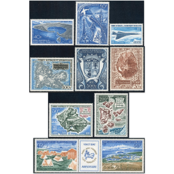 LOT TAAF POSTE AÉRIENNE N°17 À 26A COMPLET TIMBRES NEUFS ANNÉES 1969 À 1971
