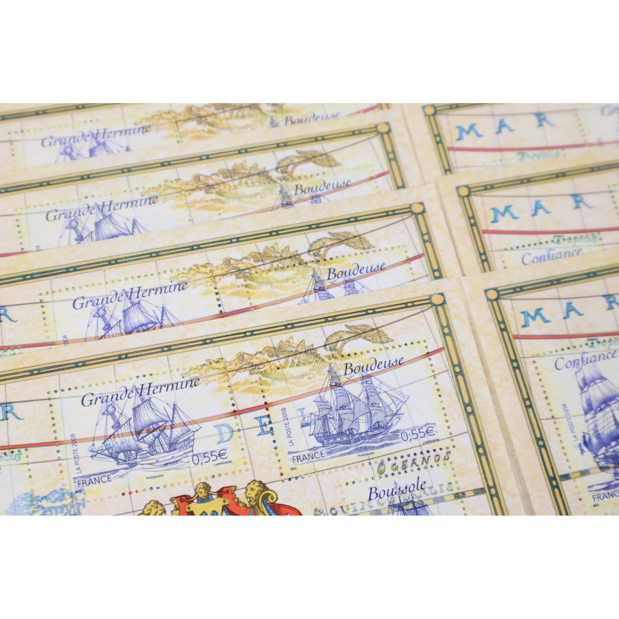 LOT 30 BLOCS N° 124 BATEAUX CÉLÈBRES, TIMBRES NEUFS** 0.55€ x 6, FACIALE 99€