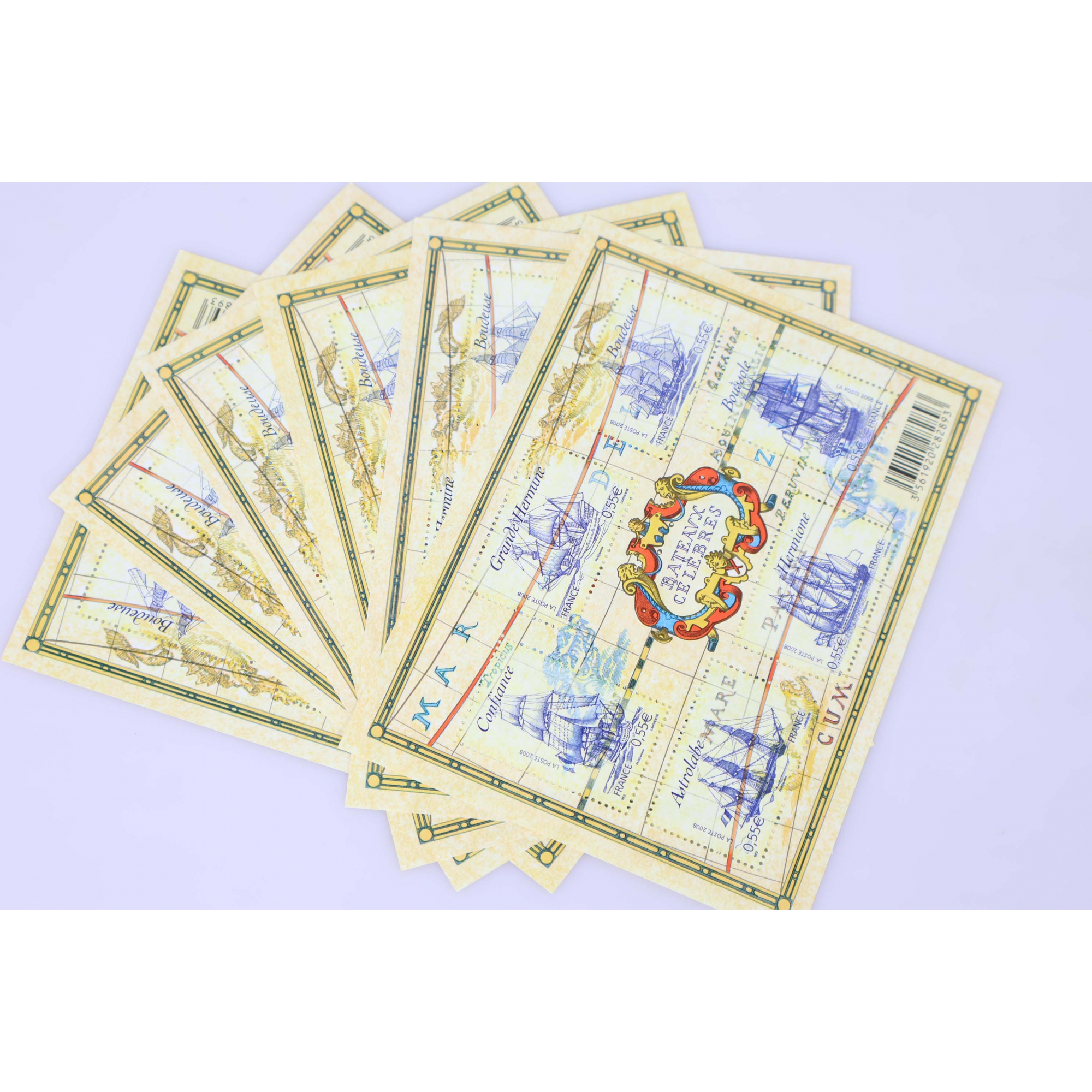 LOT 30 BLOCS N° 124 BATEAUX CÉLÈBRES, TIMBRES NEUFS** 0.55€ x 6, FACIALE 99€